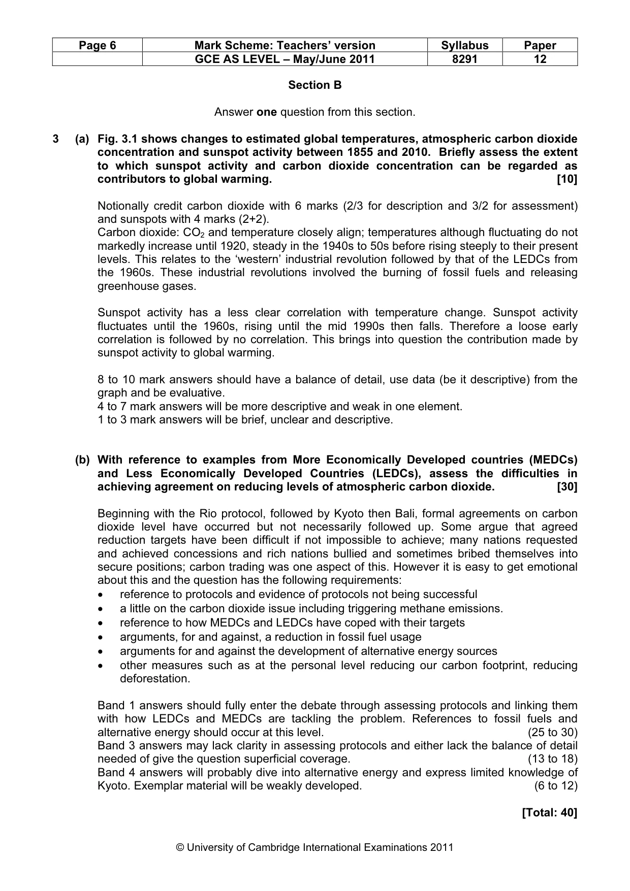 Mark scheme, page 6 of 10
