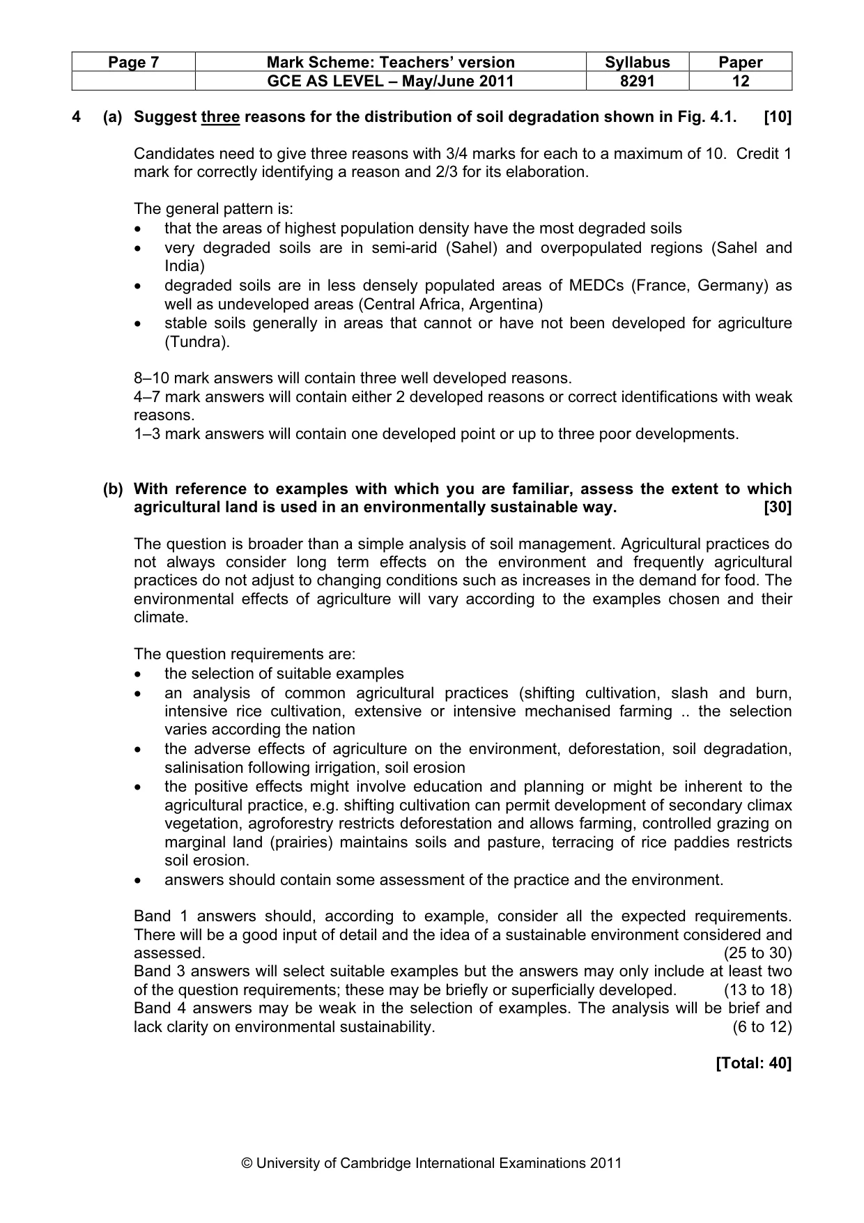 Mark scheme, page 7 of 10