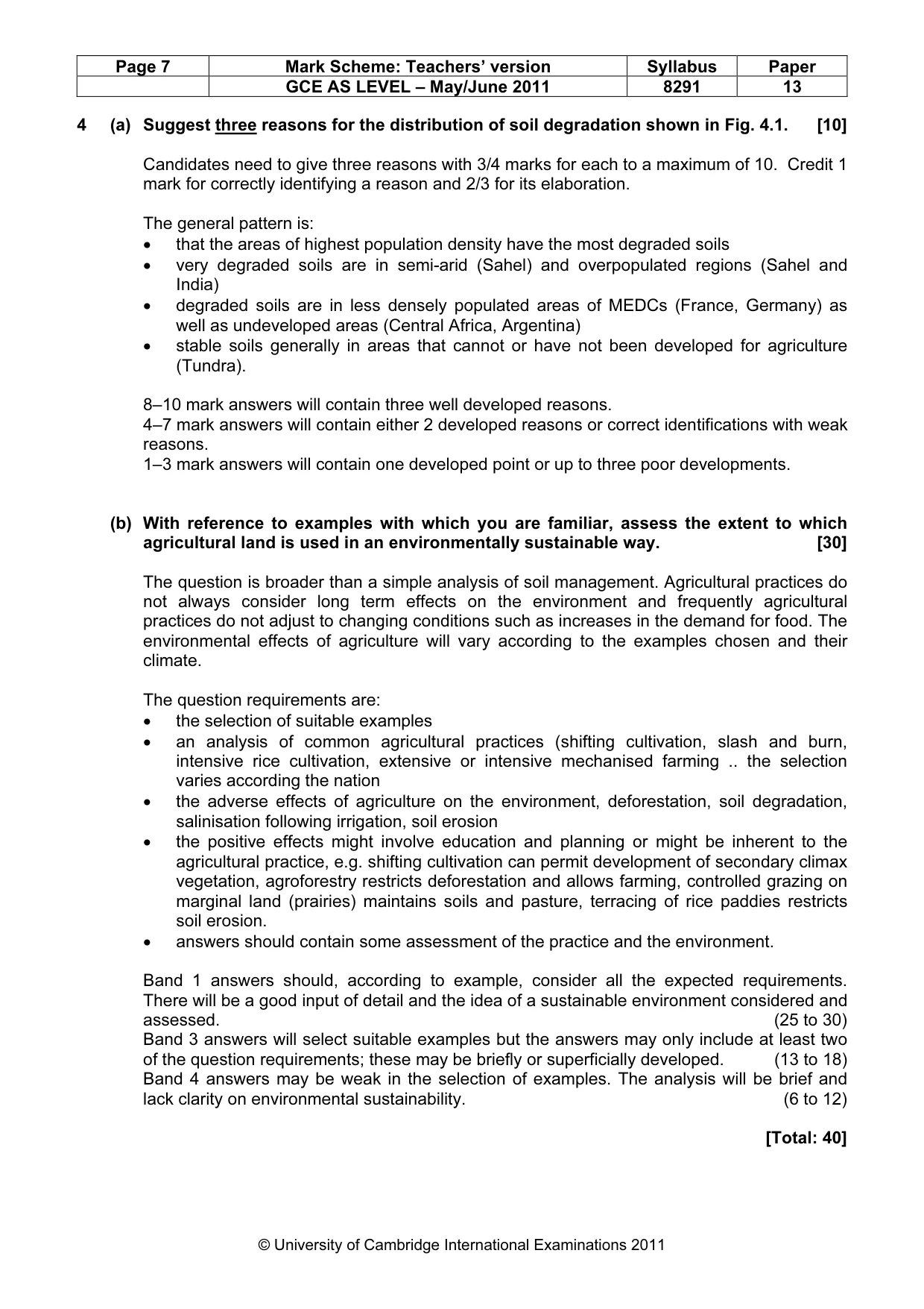 Mark scheme, page 7 of 10