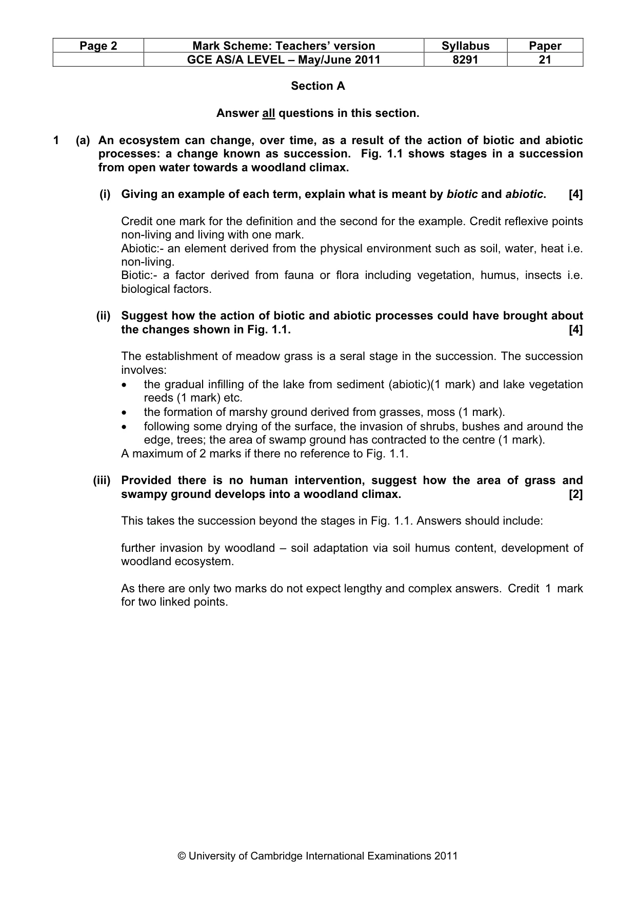 Mark scheme, page 2 of 11