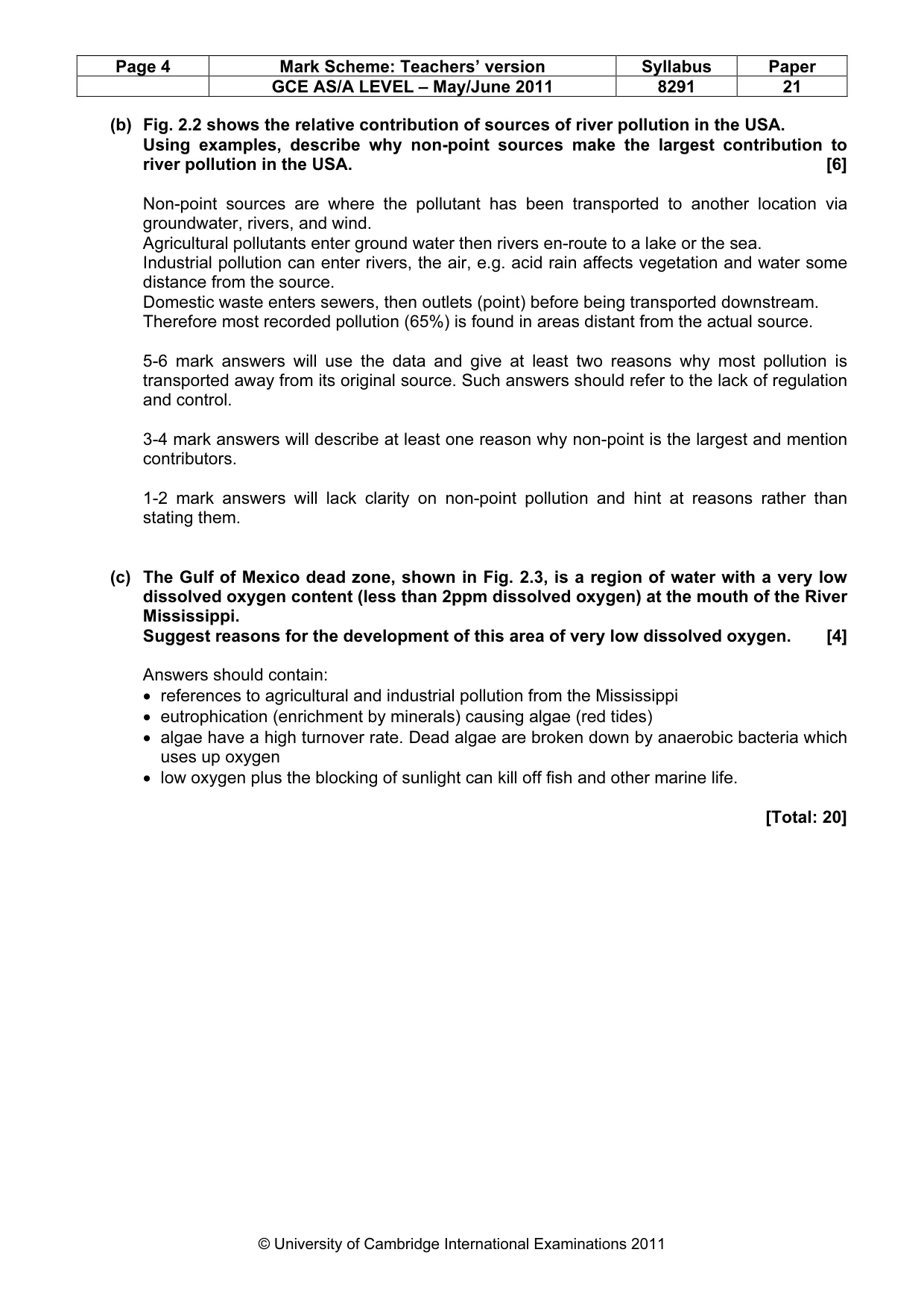 Mark scheme, page 4 of 11