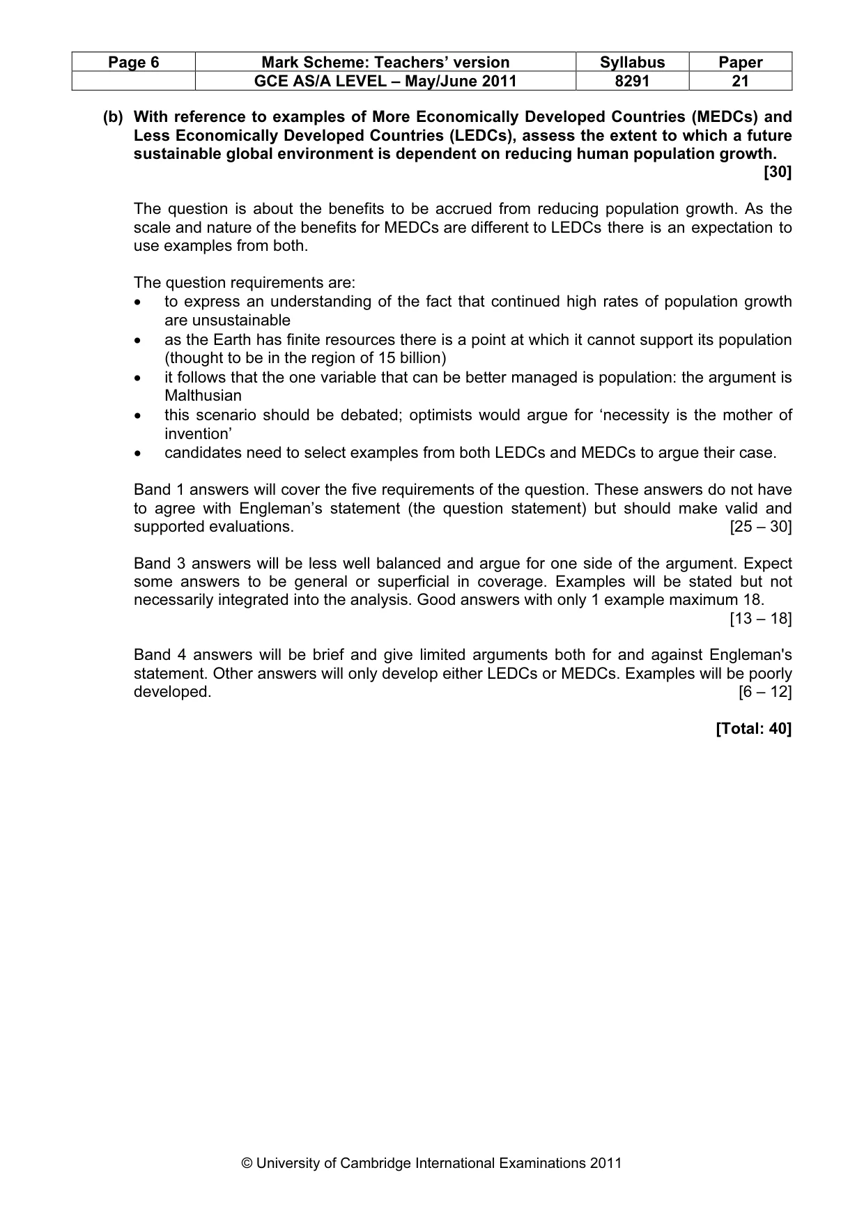 Mark scheme, page 6 of 11
