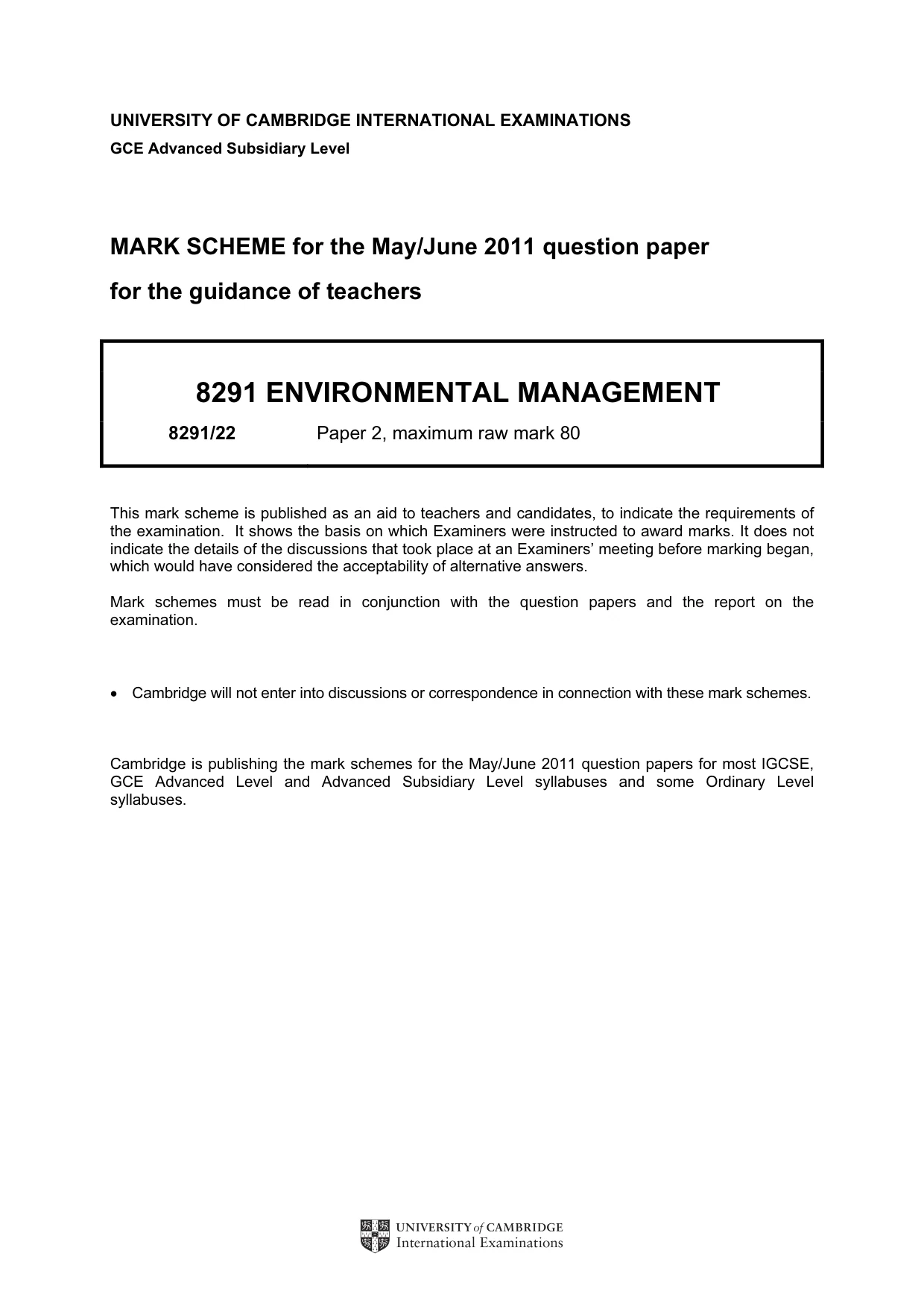 Mark scheme, page 1 of 11