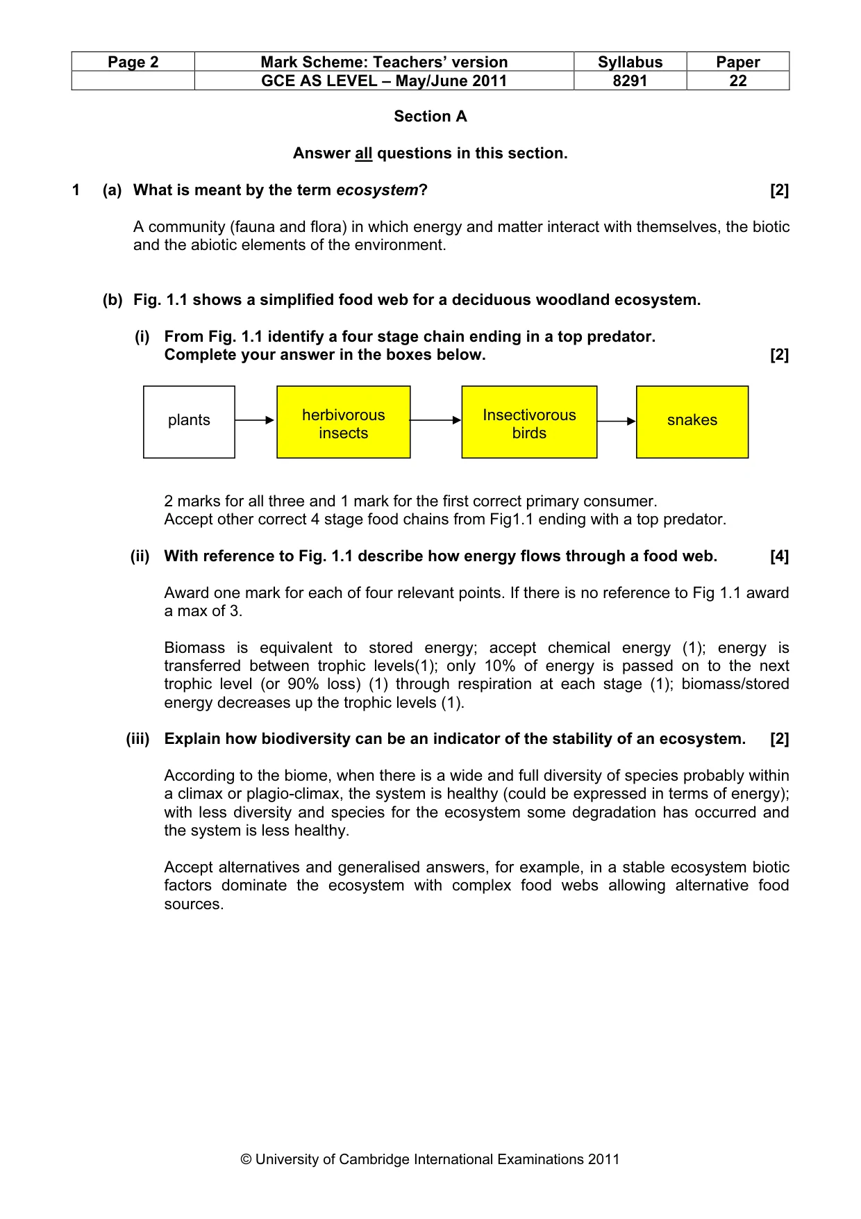 Mark scheme, page 2 of 11