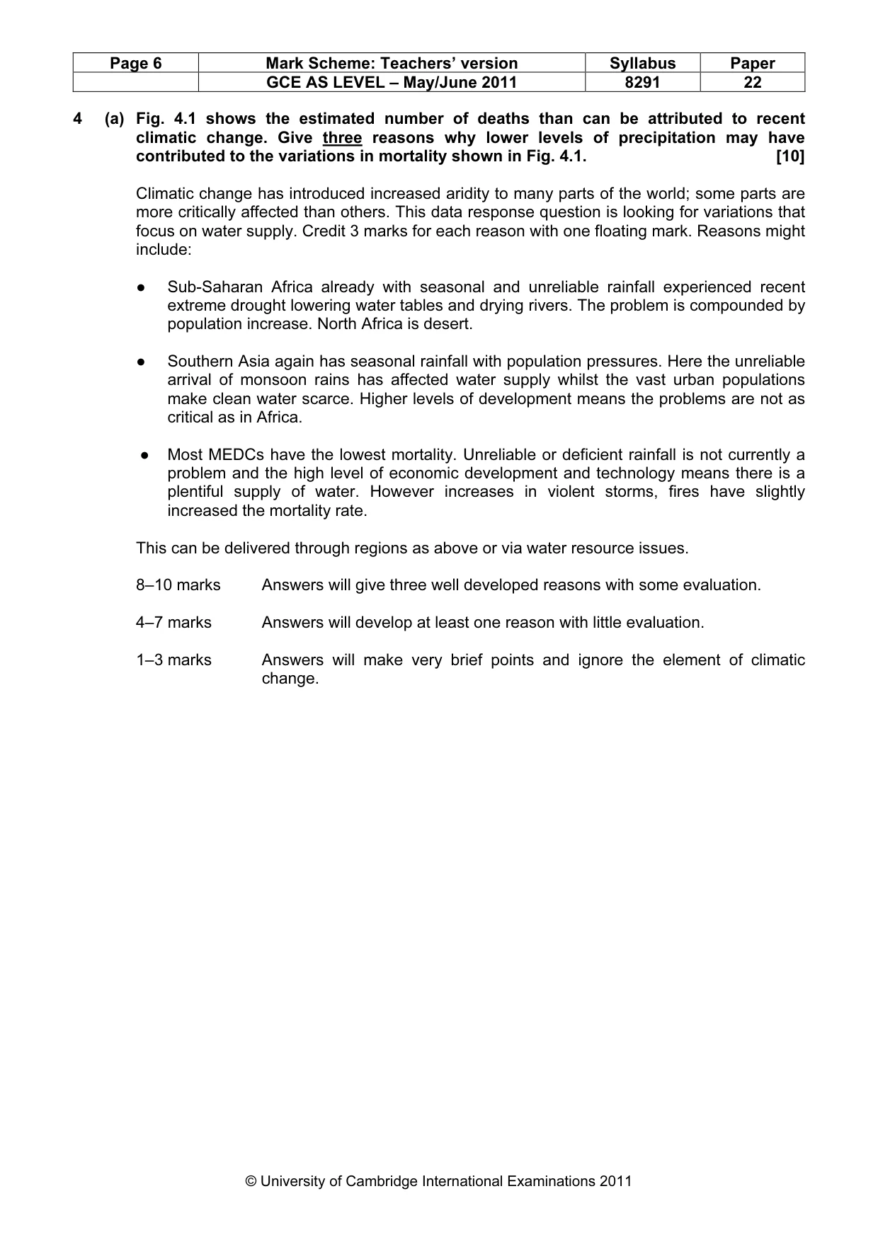 Mark scheme, page 6 of 11
