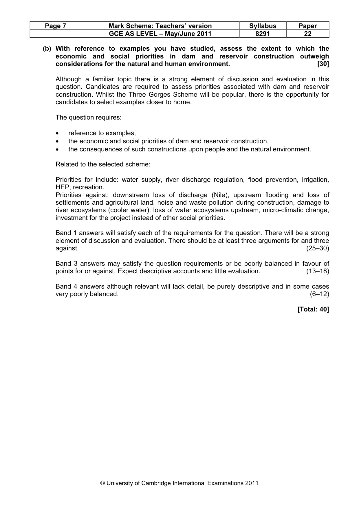 Mark scheme, page 7 of 11