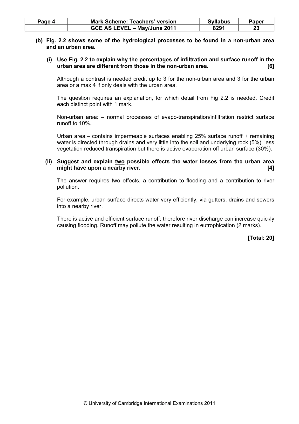Mark scheme, page 4 of 11