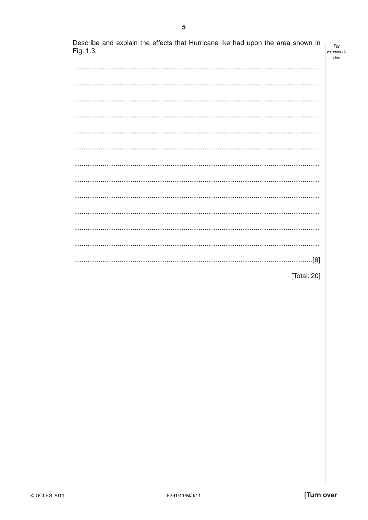 Cambridge A Level Environmental Management (AS only) 8291 2011 May/June Paper 1 · Variant 1 question paper, page 5 of 12