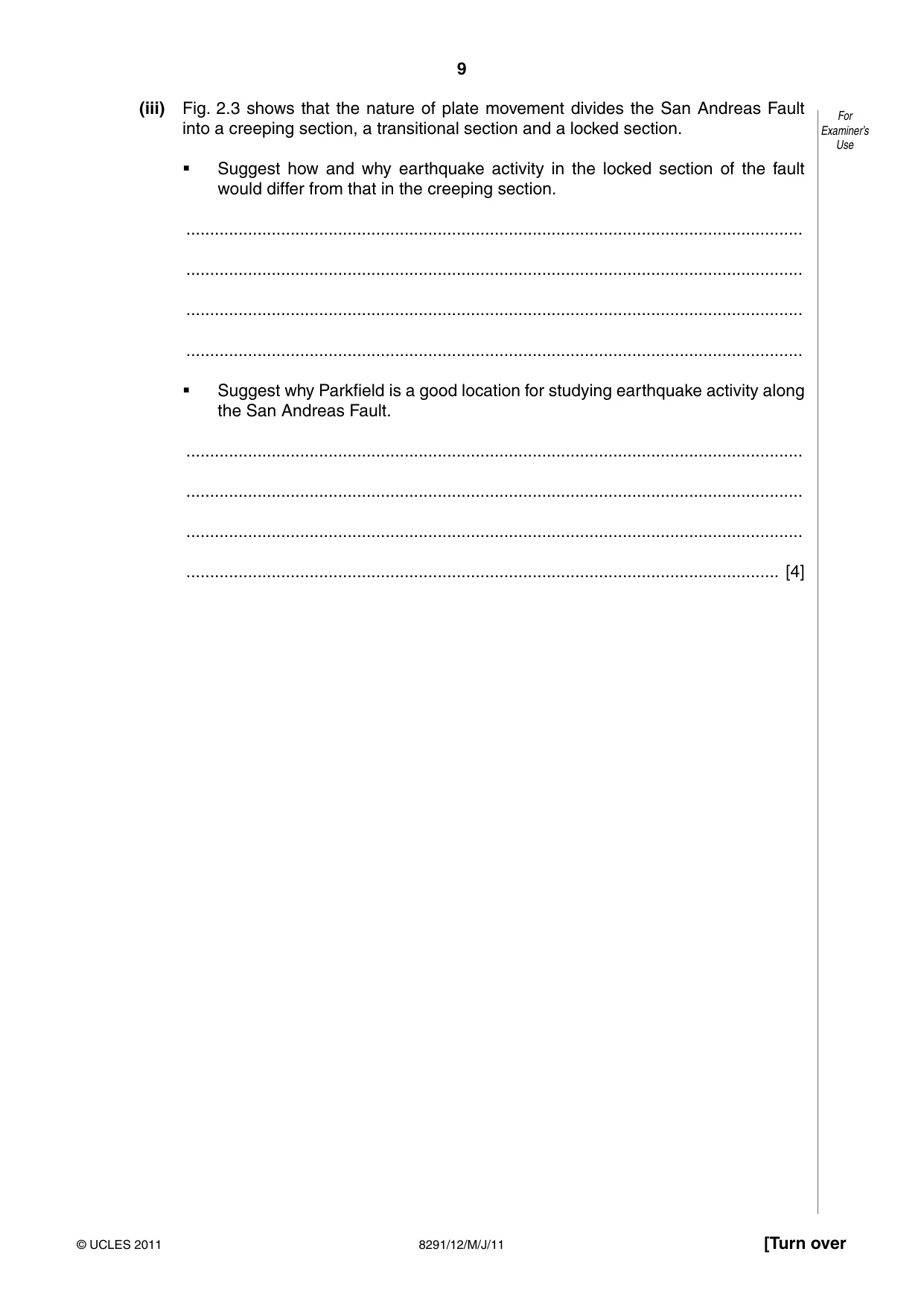 Cambridge A Level Environmental Management (AS only) 8291 2011 May/June Paper 1 · Variant 2 question paper, page 9 of 12