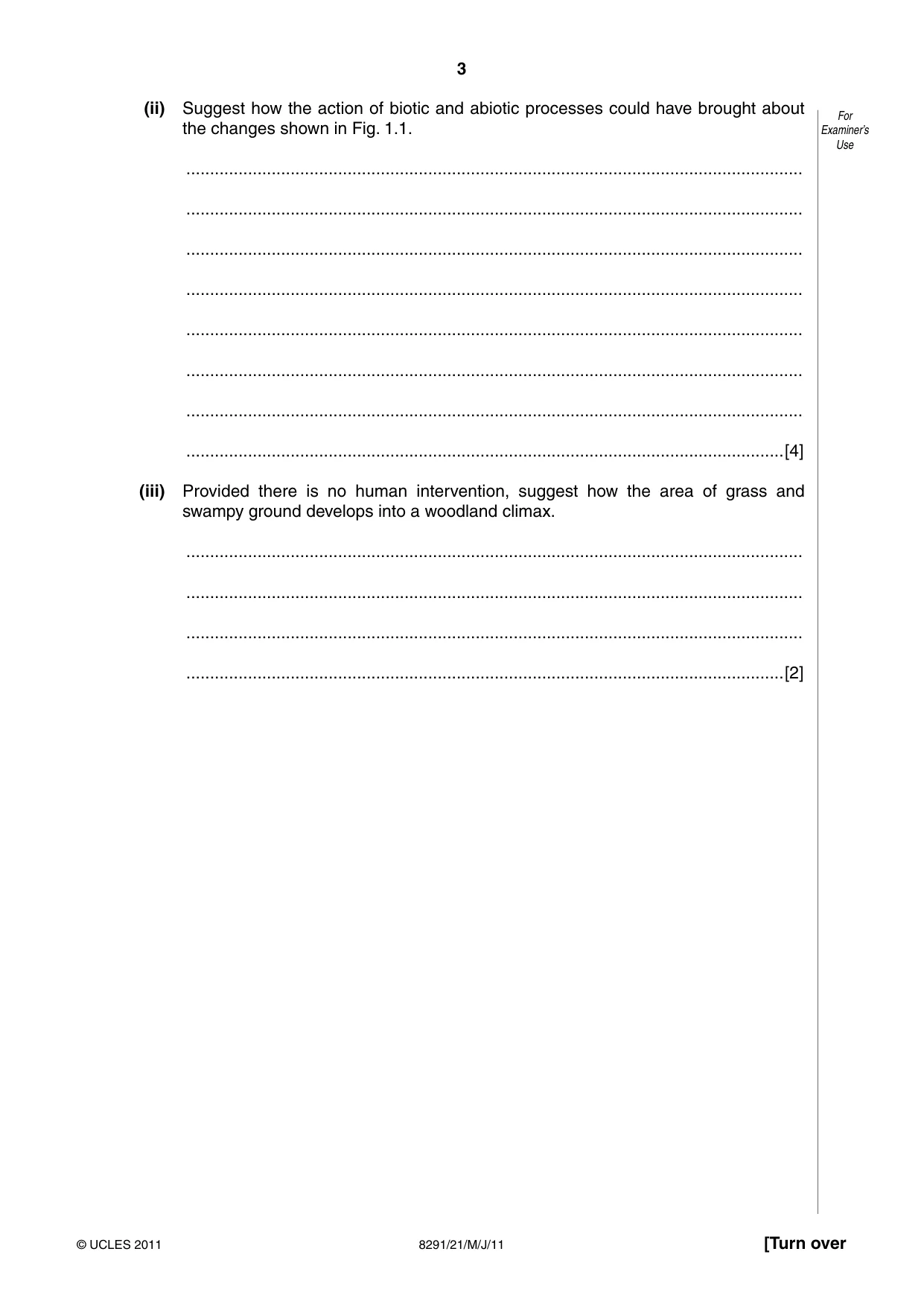 Cambridge A Level Environmental Management (AS only) 8291 2011 May/June Paper 2 · Variant 1 question paper, page 3 of 12