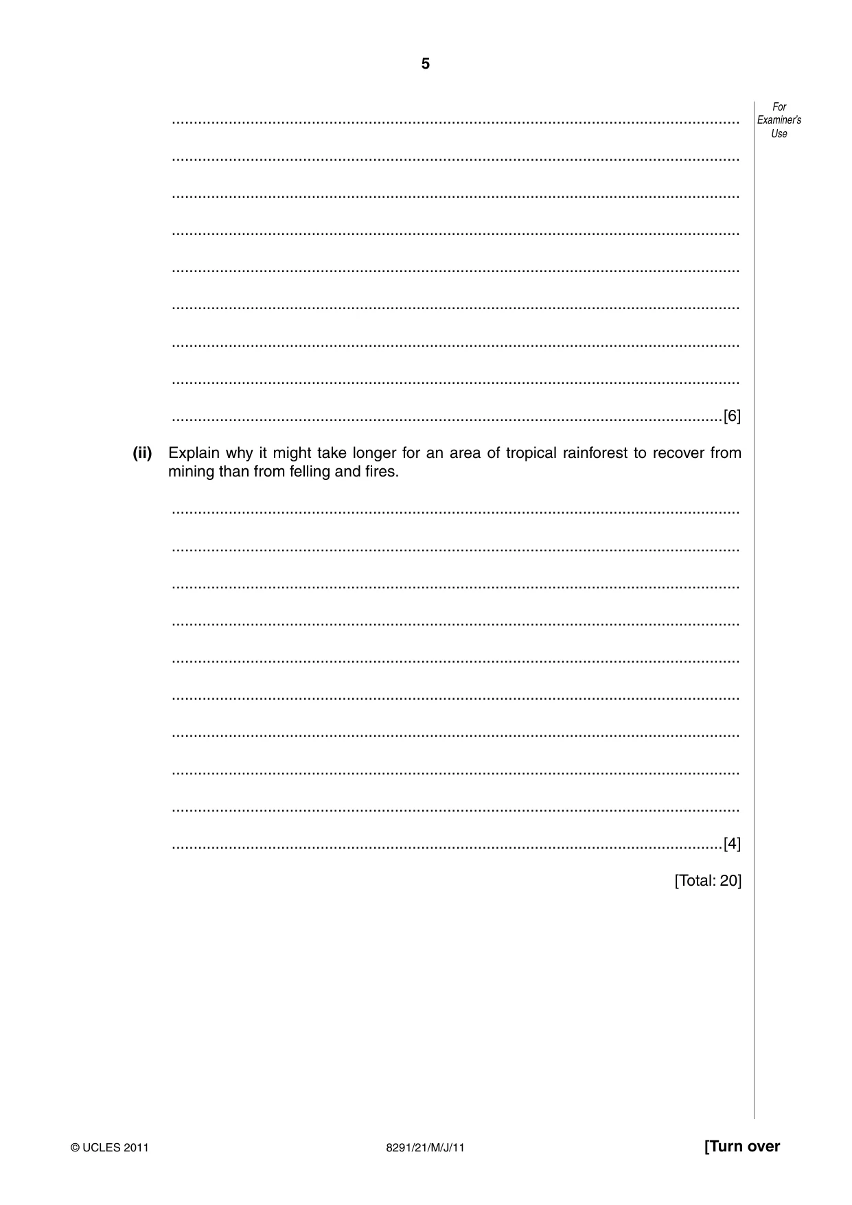 Cambridge A Level Environmental Management (AS only) 8291 2011 May/June Paper 2 · Variant 1 question paper, page 5 of 12