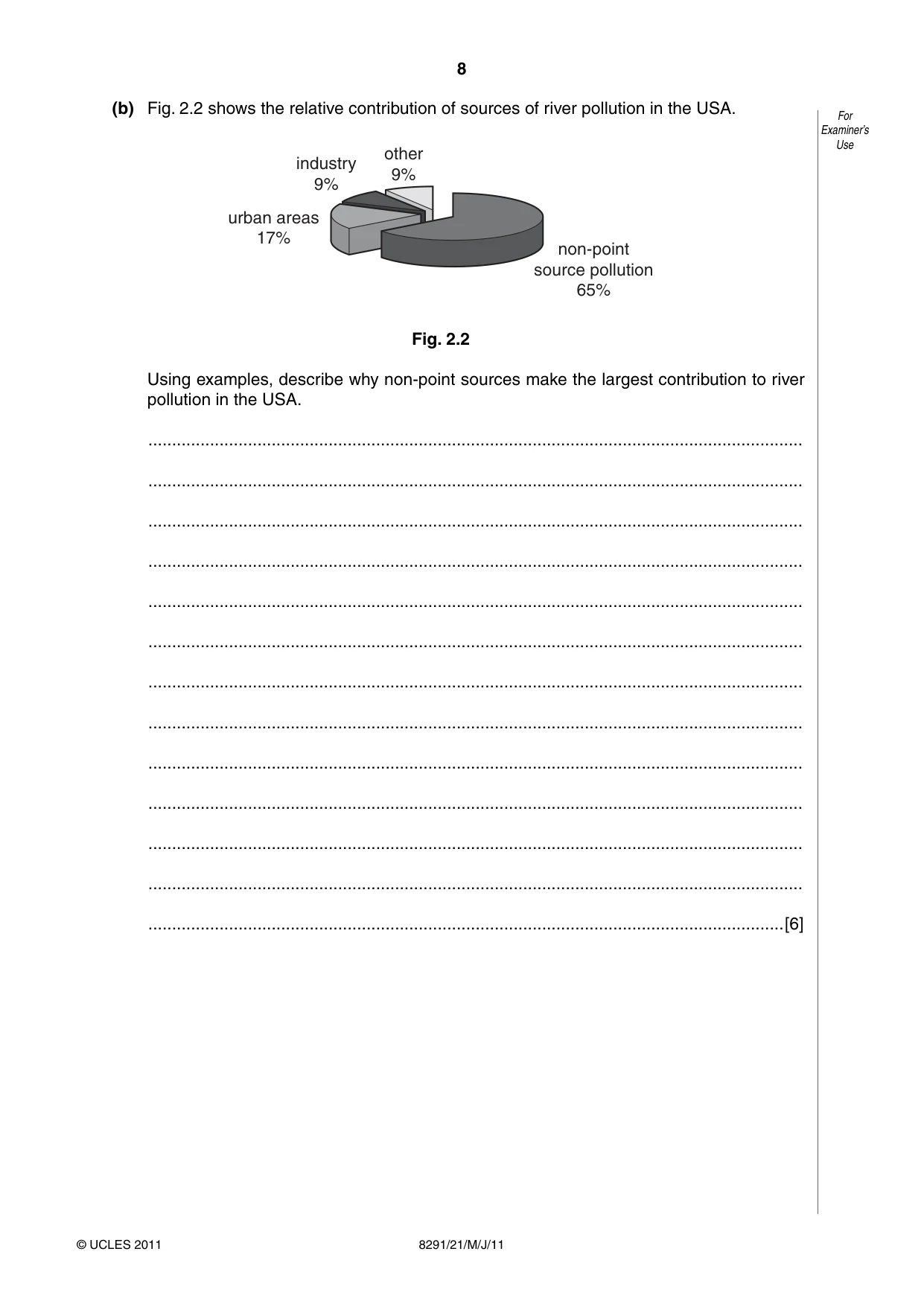 Cambridge A Level Environmental Management (AS only) 8291 2011 May/June Paper 2 · Variant 1 question paper, page 8 of 12