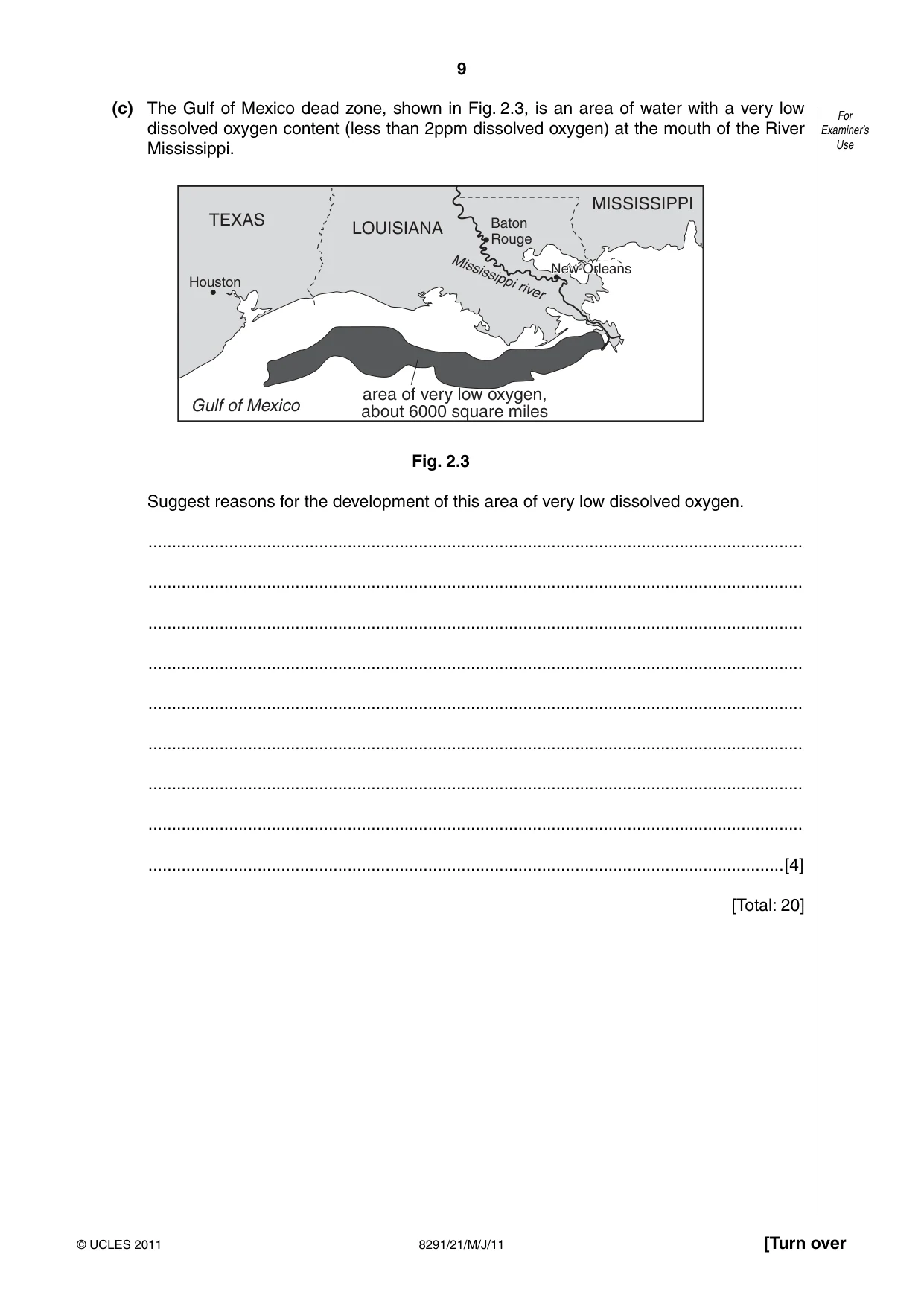 Cambridge A Level Environmental Management (AS only) 8291 2011 May/June Paper 2 · Variant 1 question paper, page 9 of 12