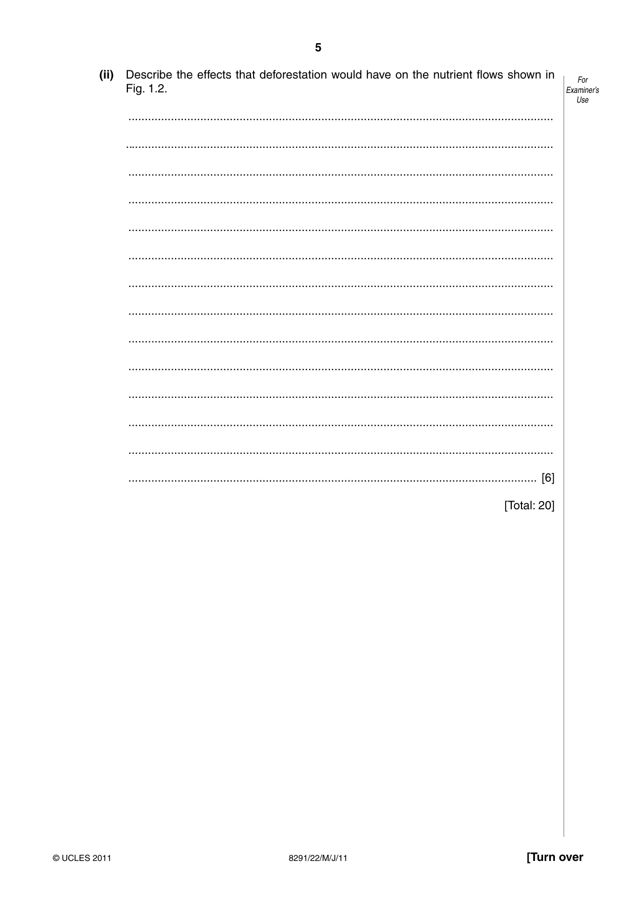 Cambridge A Level Environmental Management (AS only) 8291 2011 May/June Paper 2 · Variant 2 question paper, page 5 of 12