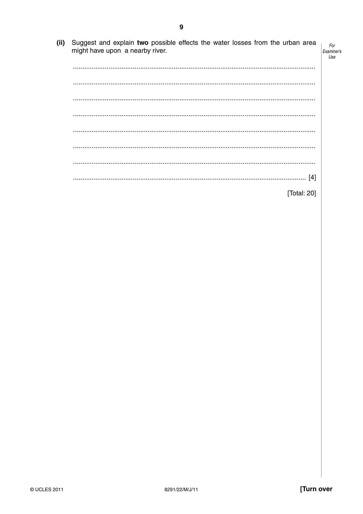 Cambridge A Level Environmental Management (AS only) 8291 2011 May/June Paper 2 · Variant 2 question paper, page 9 of 12