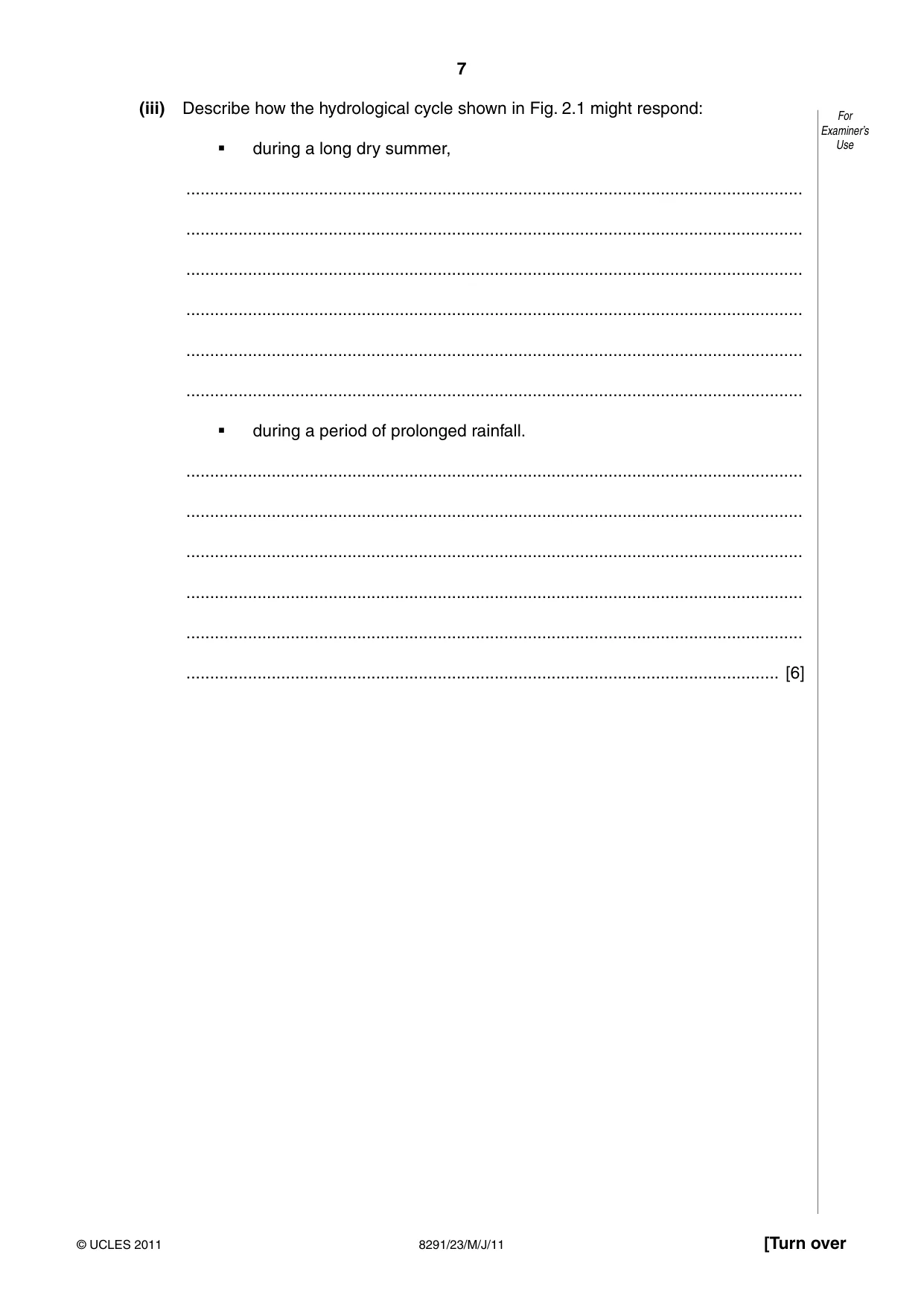 Cambridge A Level Environmental Management (AS only) 8291 2011 May/June Paper 2 · Variant 3 question paper, page 7 of 12