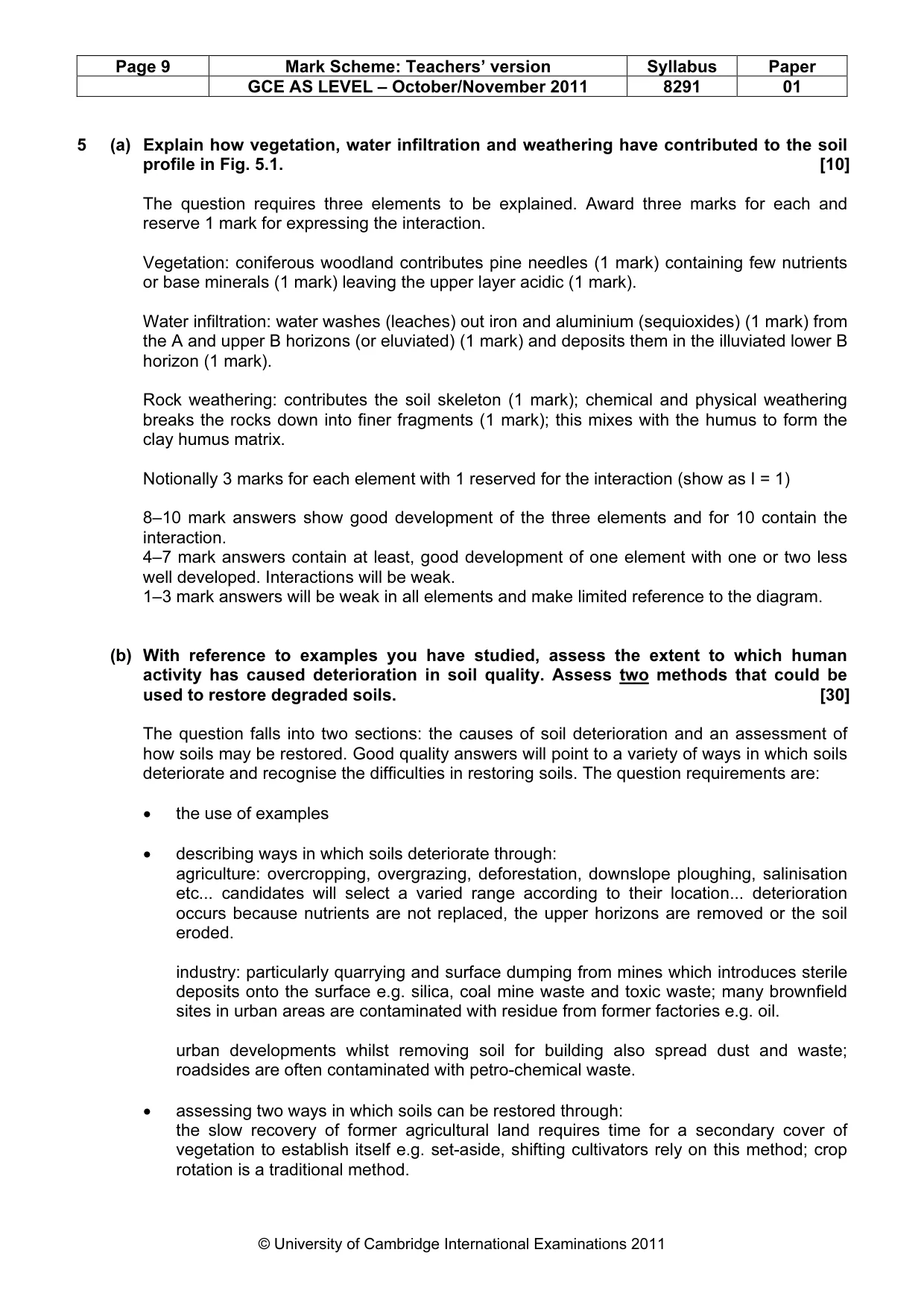 Mark scheme, page 9 of 12