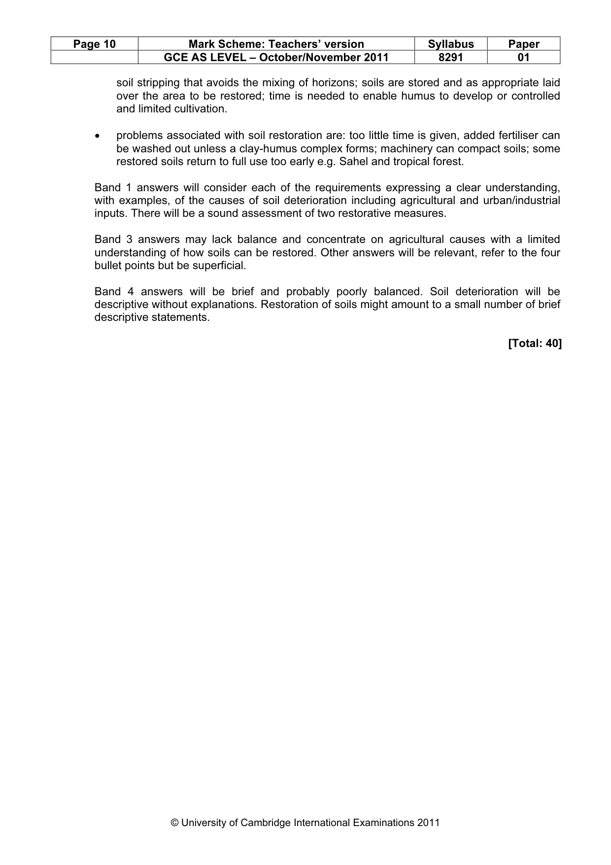 Mark scheme, page 10 of 12