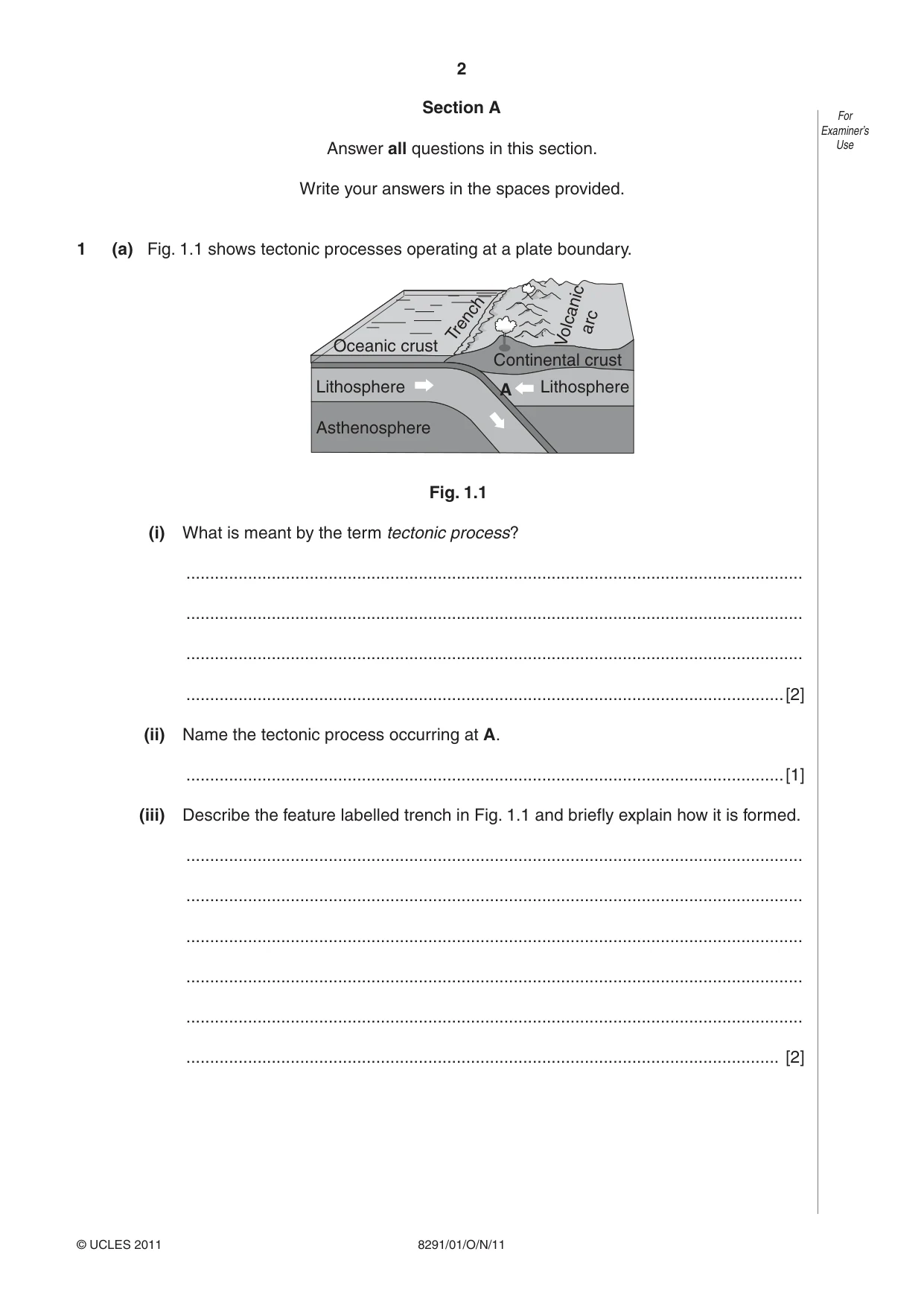 Cambridge A Level Environmental Management (AS only) 8291 2011 Oct/Nov Paper 1 · Variant 1 question paper, page 2 of 12