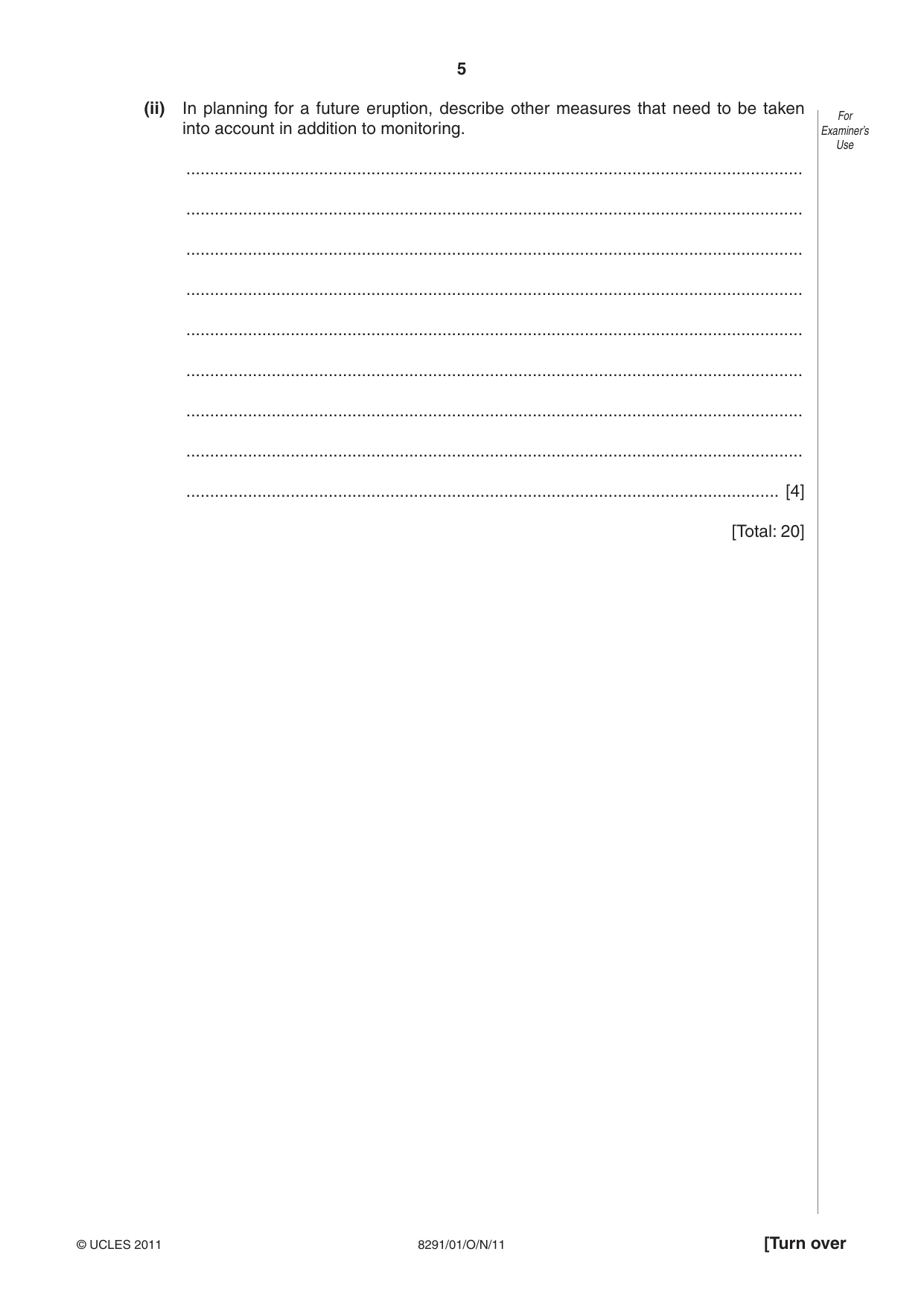 Cambridge A Level Environmental Management (AS only) 8291 2011 Oct/Nov Paper 1 · Variant 1 question paper, page 5 of 12