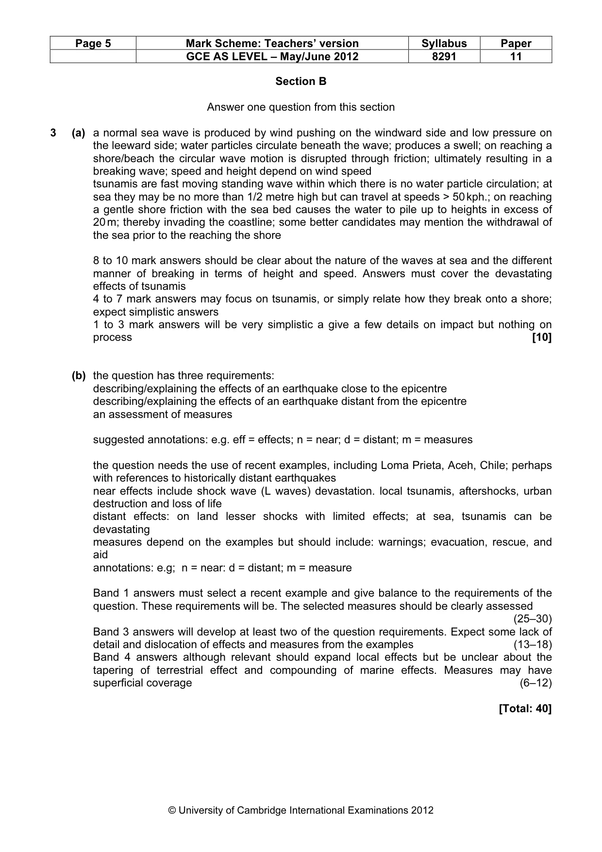 Mark scheme, page 5 of 9