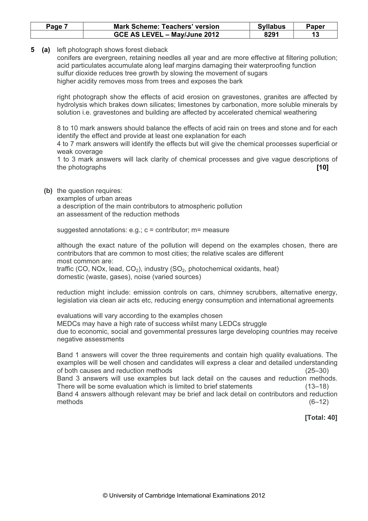 Mark scheme, page 7 of 9