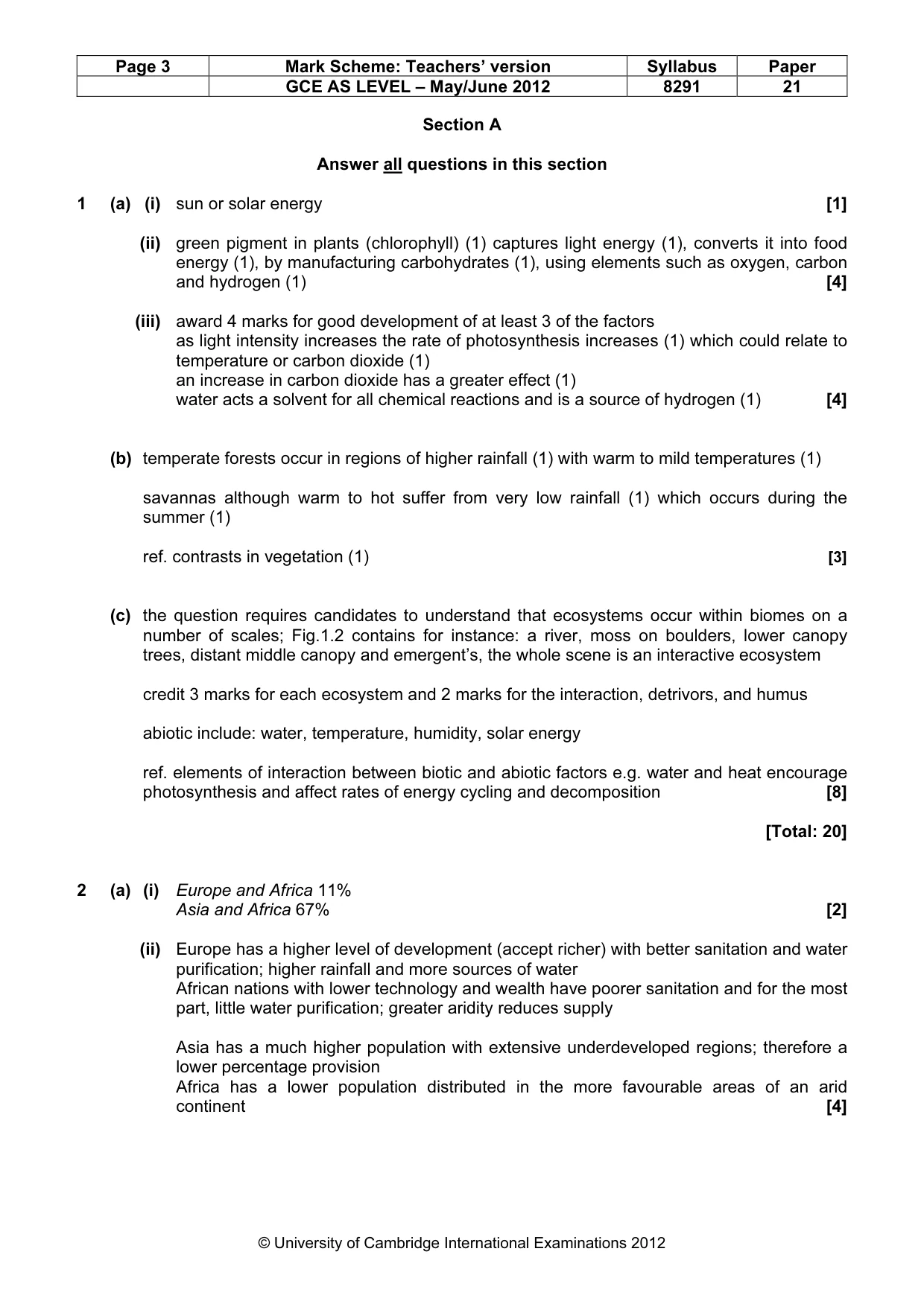 Mark scheme, page 3 of 10