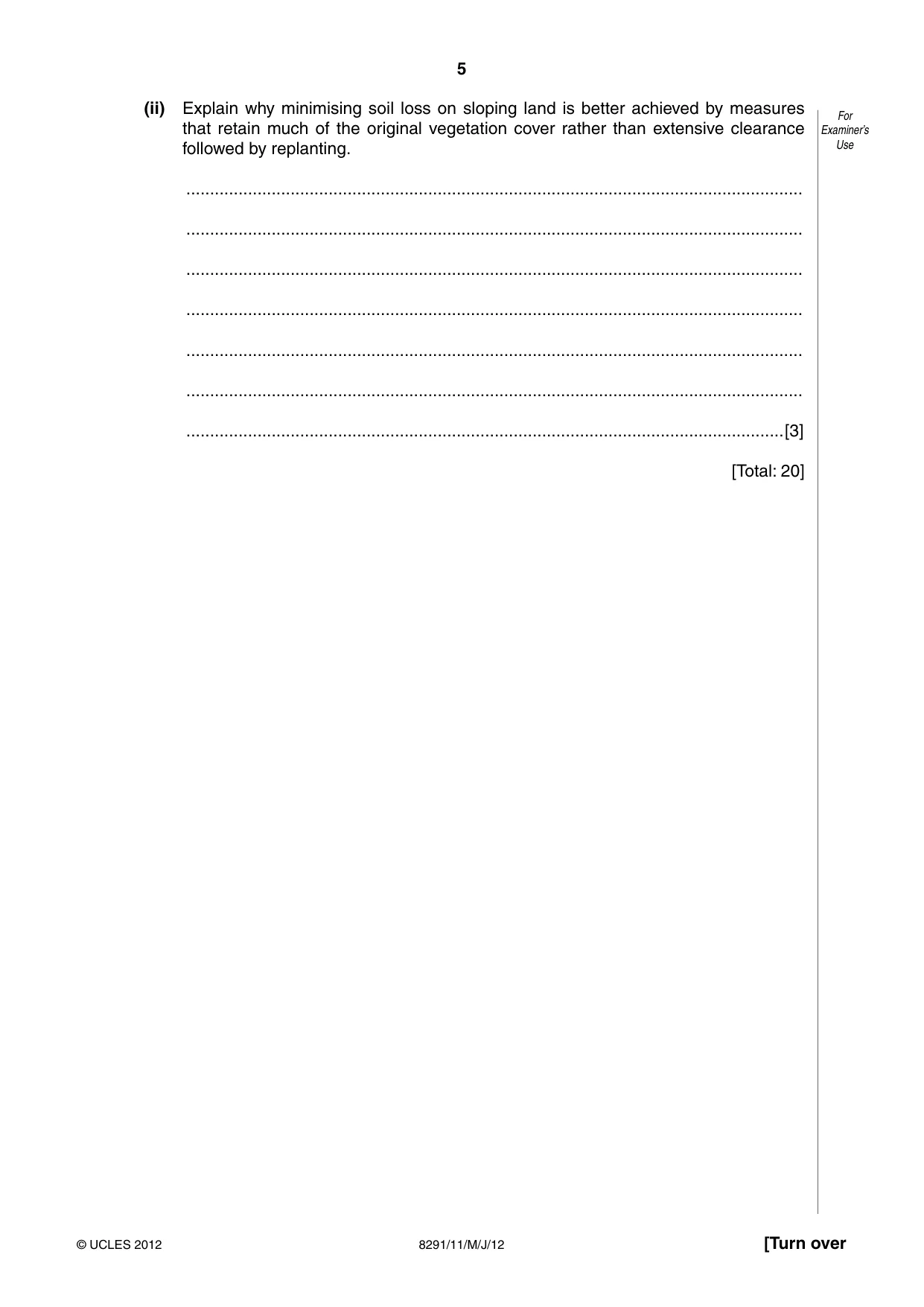 Cambridge A Level Environmental Management (AS only) 8291 2012 May/June Paper 1 · Variant 1 question paper, page 5 of 12