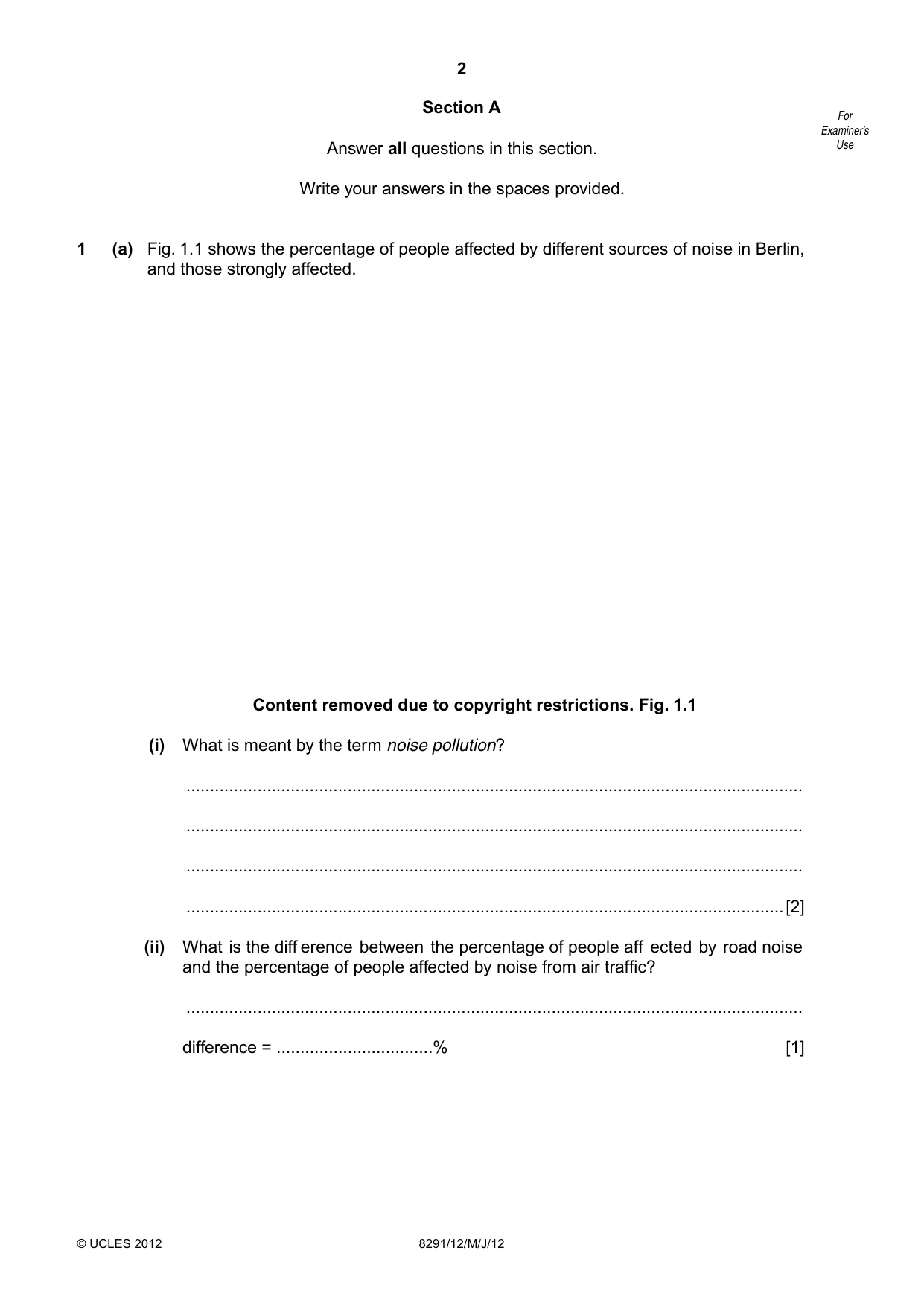 Cambridge A Level Environmental Management (AS only) 8291 2012 May/June Paper 1 · Variant 2 question paper, page 2 of 12
