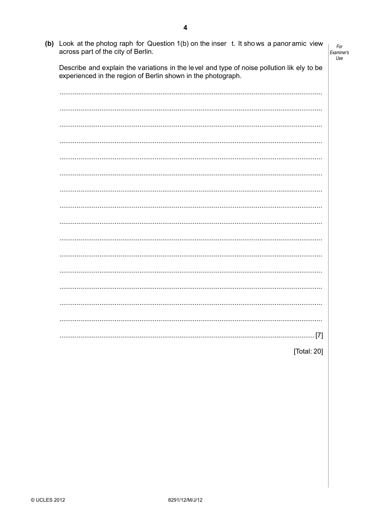 Cambridge A Level Environmental Management (AS only) 8291 2012 May/June Paper 1 · Variant 2 question paper, page 4 of 12