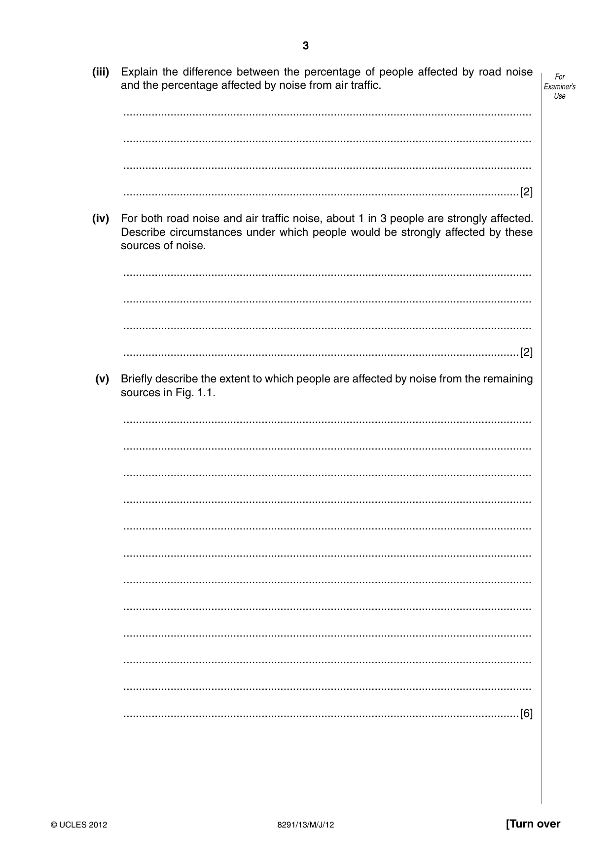Cambridge A Level Environmental Management (AS only) 8291 2012 May/June Paper 1 · Variant 3 question paper, page 3 of 12