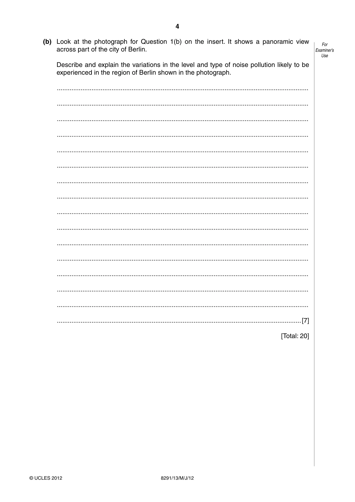 Cambridge A Level Environmental Management (AS only) 8291 2012 May/June Paper 1 · Variant 3 question paper, page 4 of 12