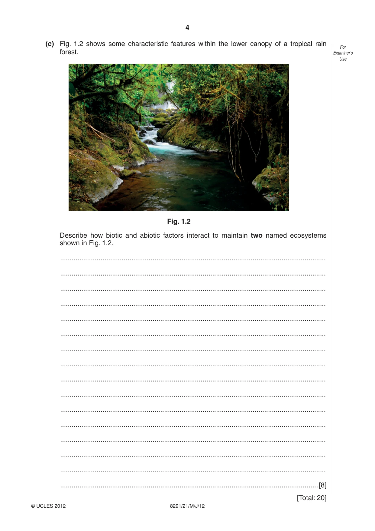 Cambridge A Level Environmental Management (AS only) 8291 2012 May/June Paper 2 · Variant 1 question paper, page 4 of 12
