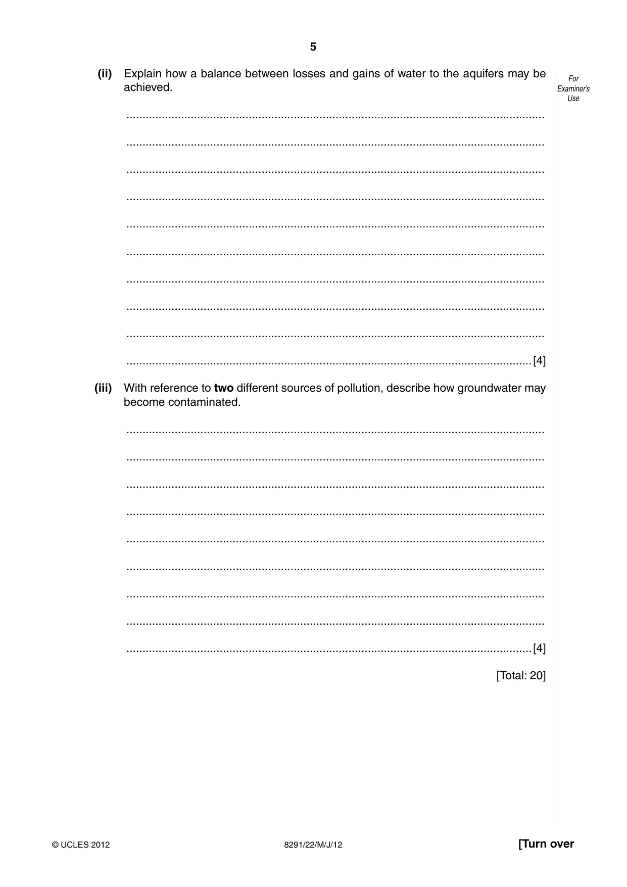 Cambridge A Level Environmental Management (AS only) 8291 2012 May/June Paper 2 · Variant 2 question paper, page 5 of 12
