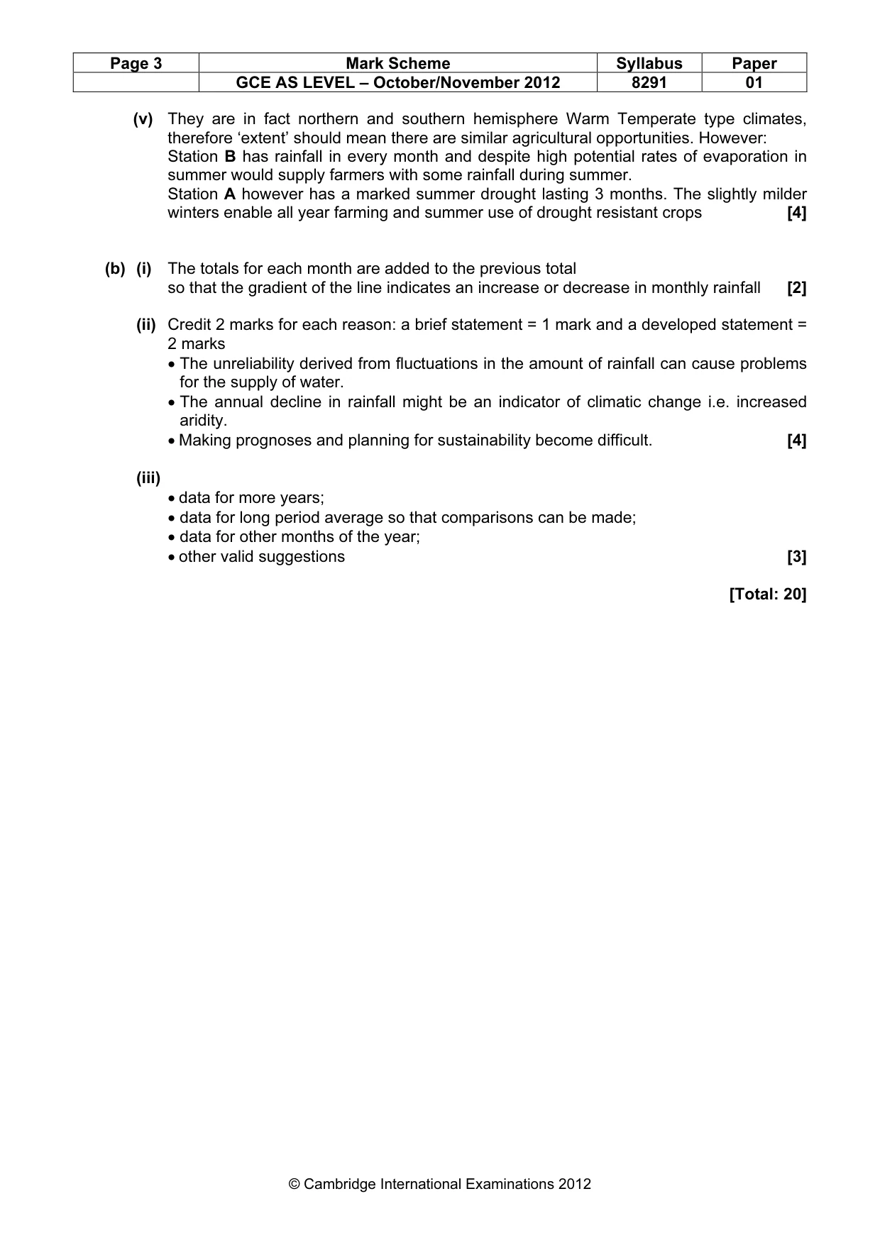 Mark scheme, page 3 of 10