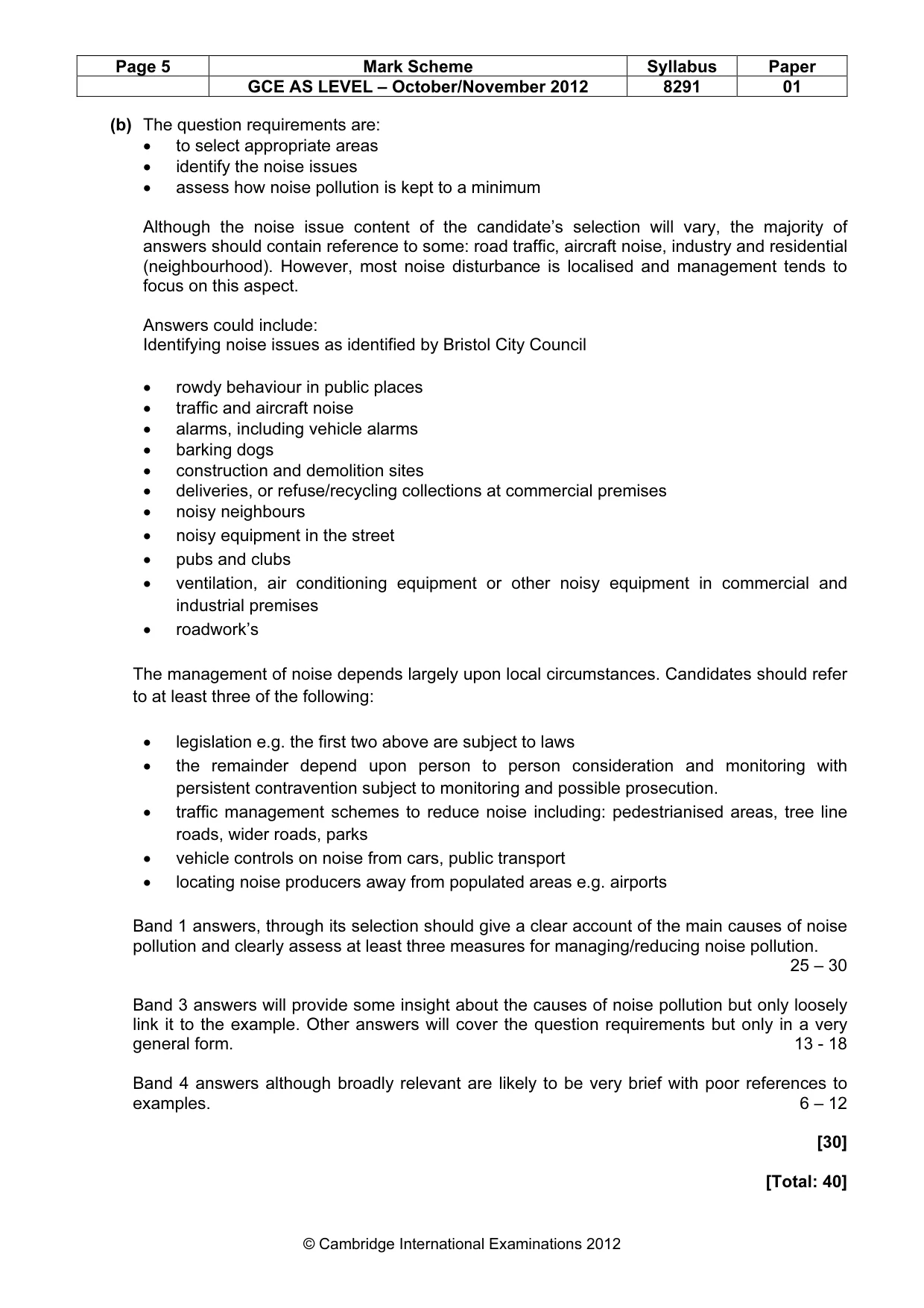 Mark scheme, page 5 of 10