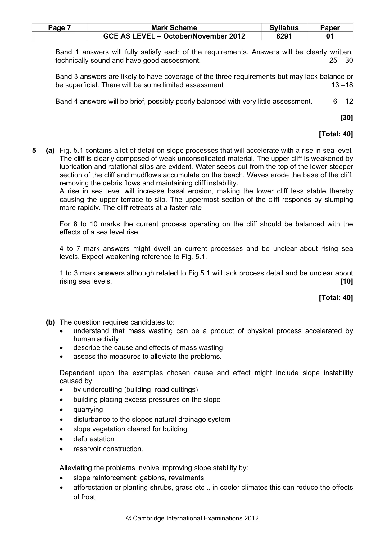 Mark scheme, page 7 of 10