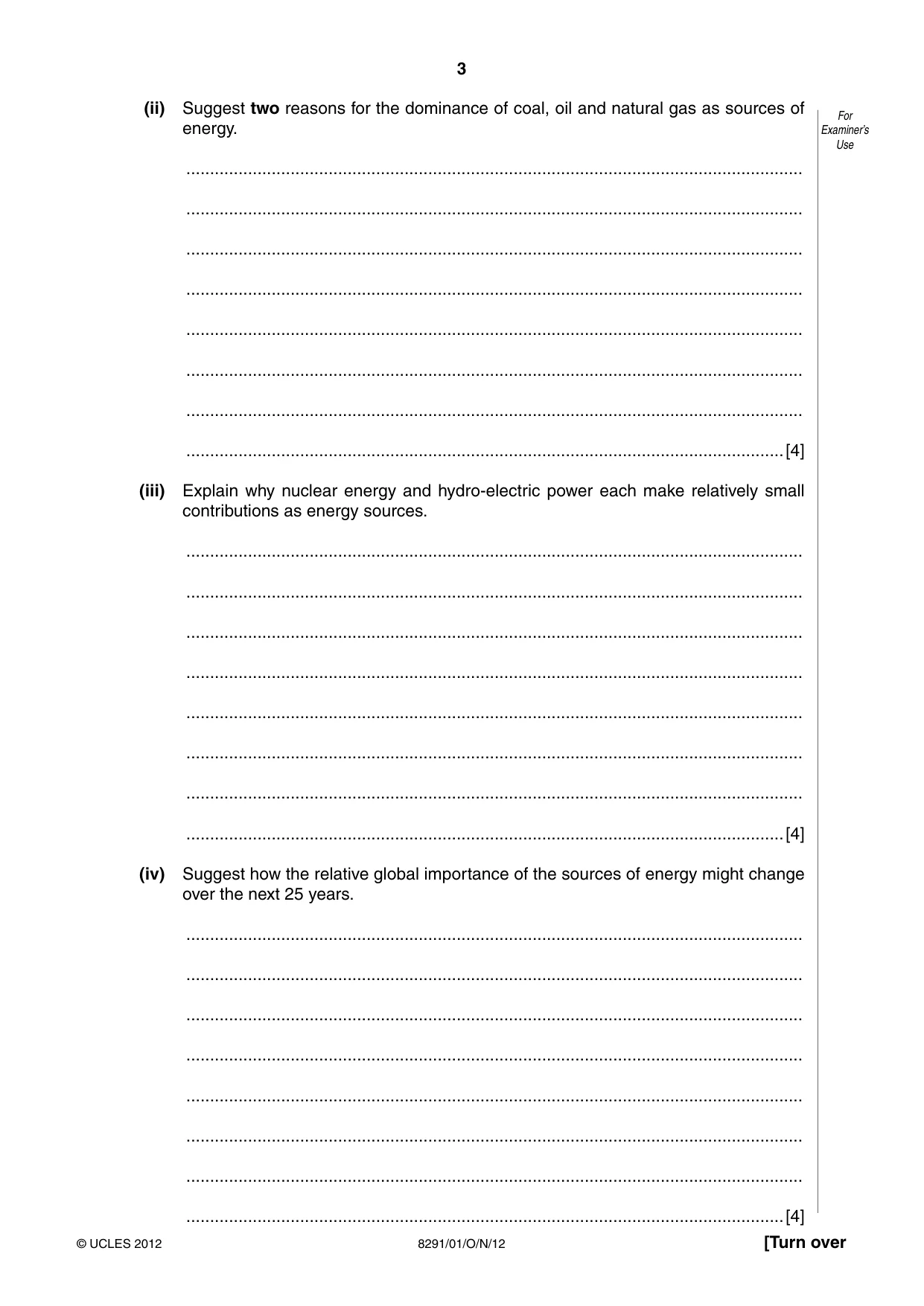 Cambridge A Level Environmental Management (AS only) 8291 2012 Oct/Nov Paper 1 · Variant 1 question paper, page 3 of 12