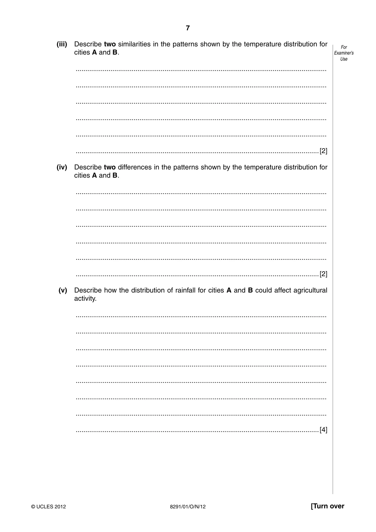 Cambridge A Level Environmental Management (AS only) 8291 2012 Oct/Nov Paper 1 · Variant 1 question paper, page 7 of 12
