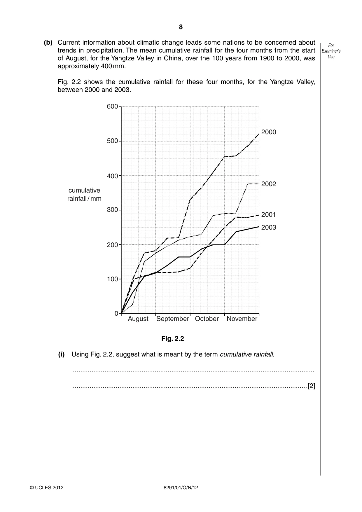 Cambridge A Level Environmental Management (AS only) 8291 2012 Oct/Nov Paper 1 · Variant 1 question paper, page 8 of 12
