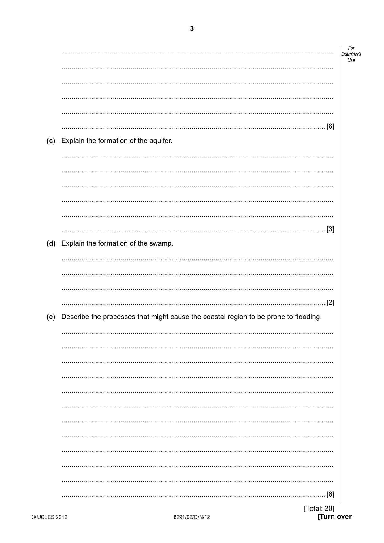 Cambridge A Level Environmental Management (AS only) 8291 2012 Oct/Nov Paper 2 · Variant 1 question paper, page 3 of 11