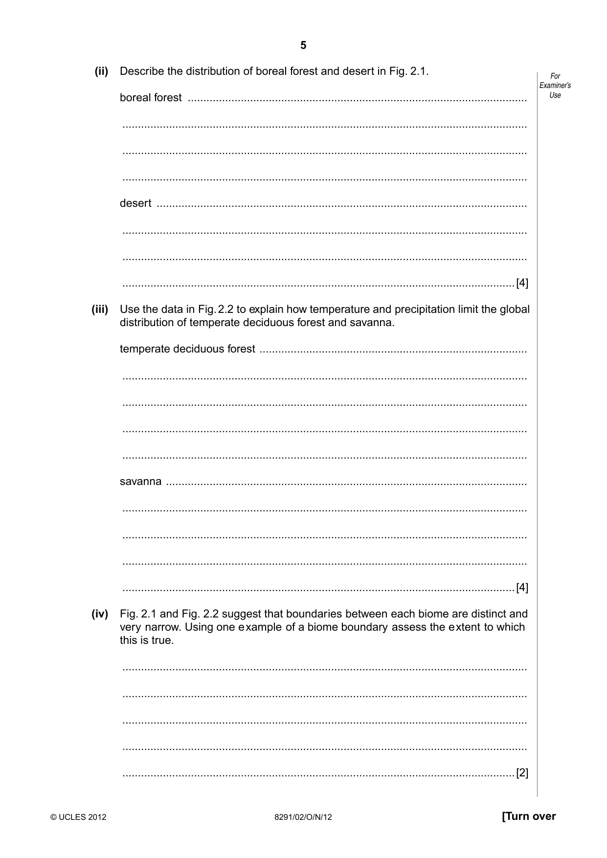 Cambridge A Level Environmental Management (AS only) 8291 2012 Oct/Nov Paper 2 · Variant 1 question paper, page 5 of 11