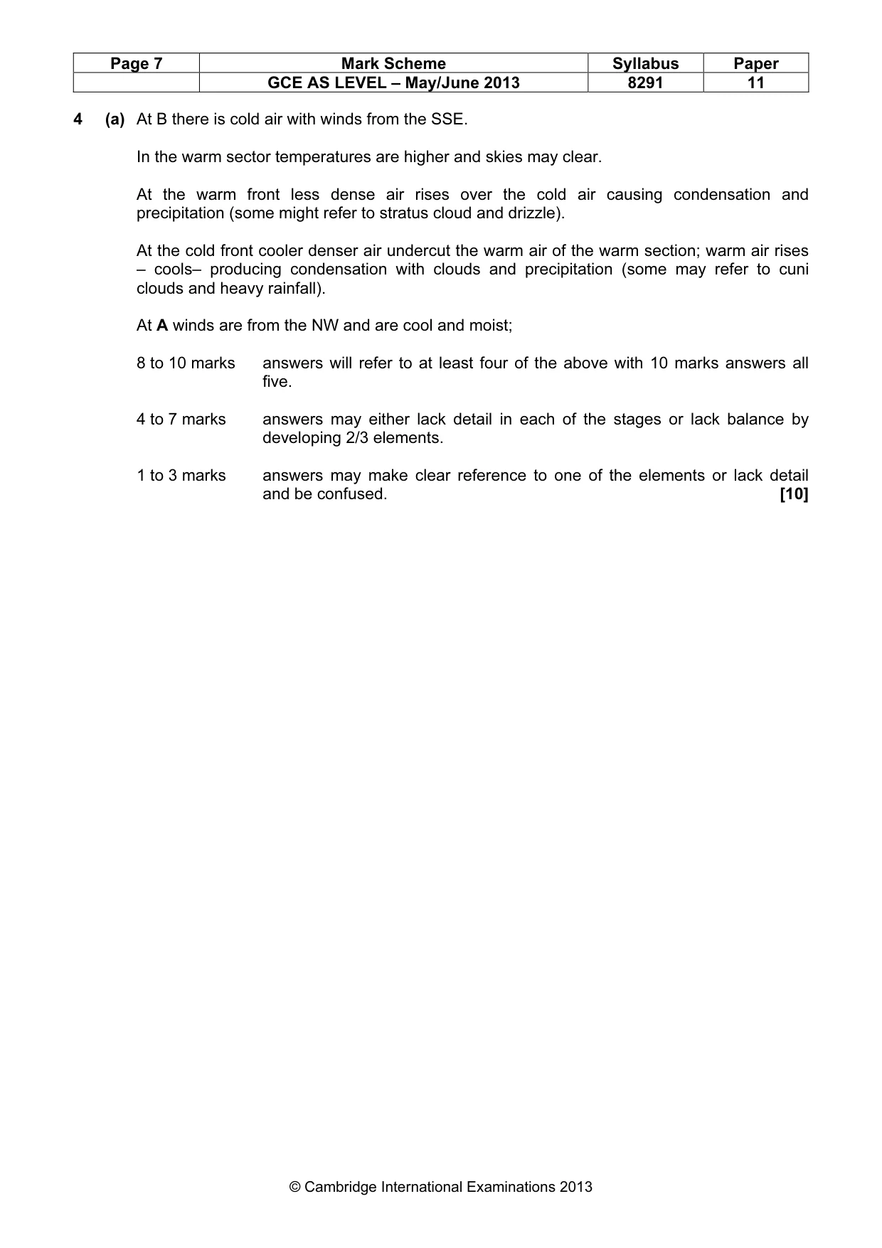 Mark scheme, page 7 of 11