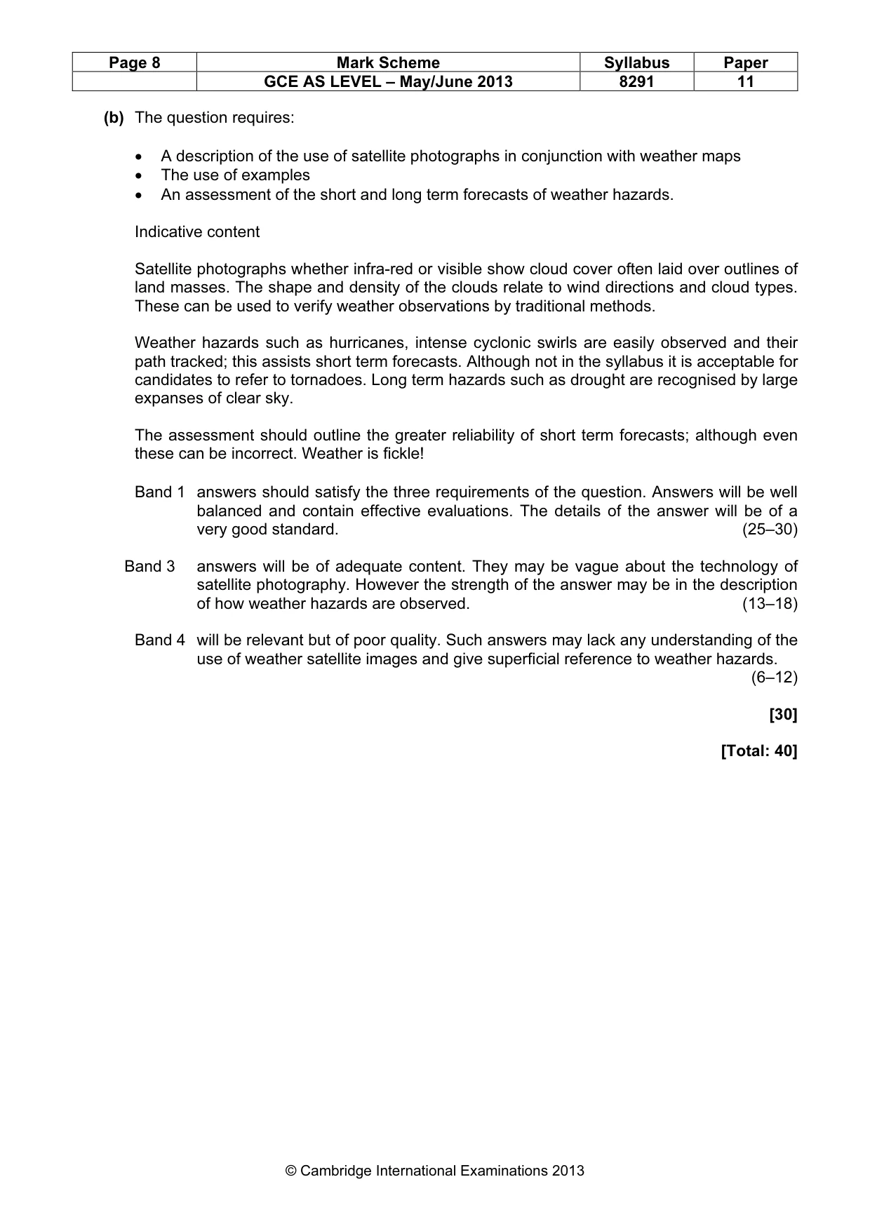 Mark scheme, page 8 of 11