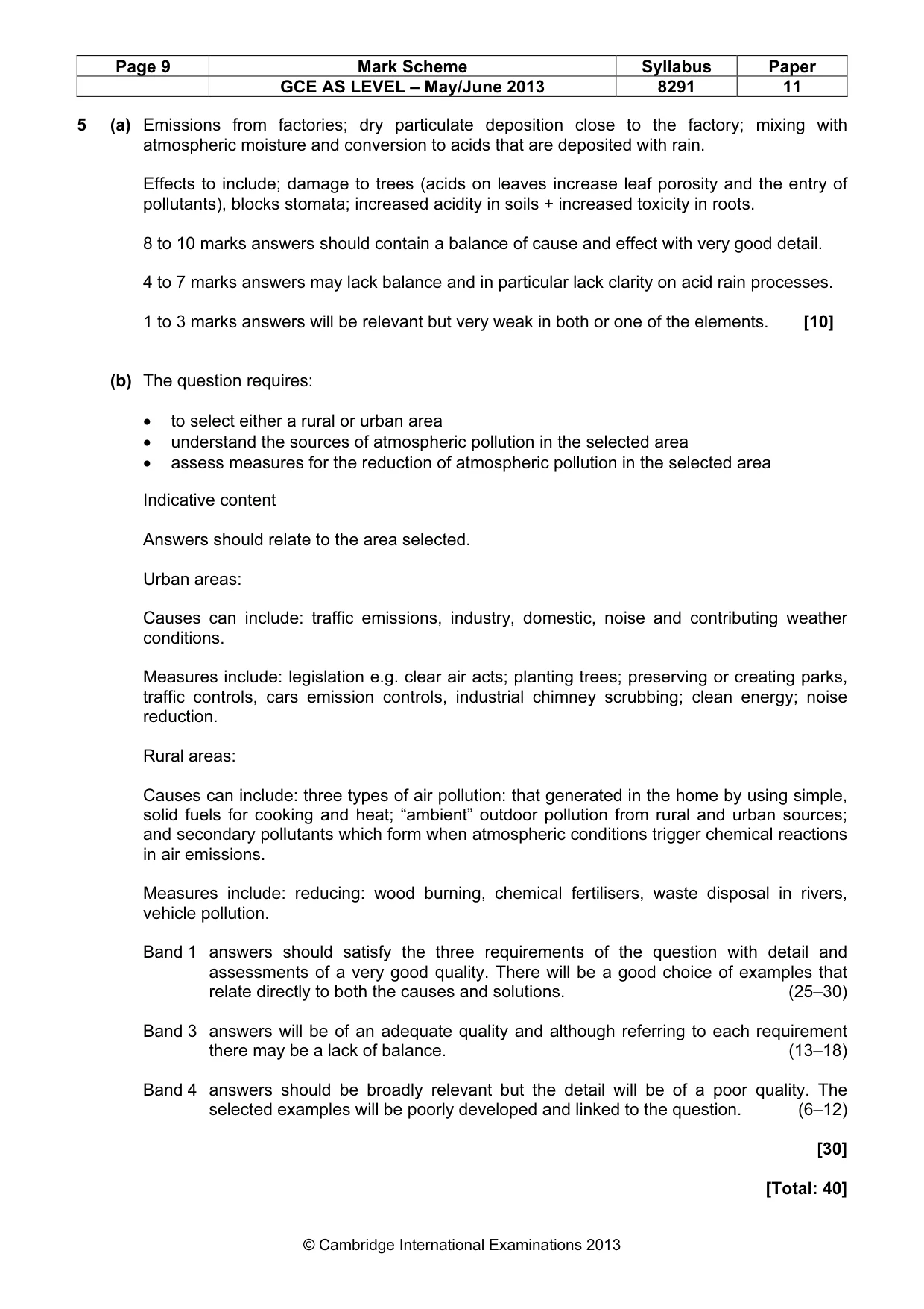 Mark scheme, page 9 of 11