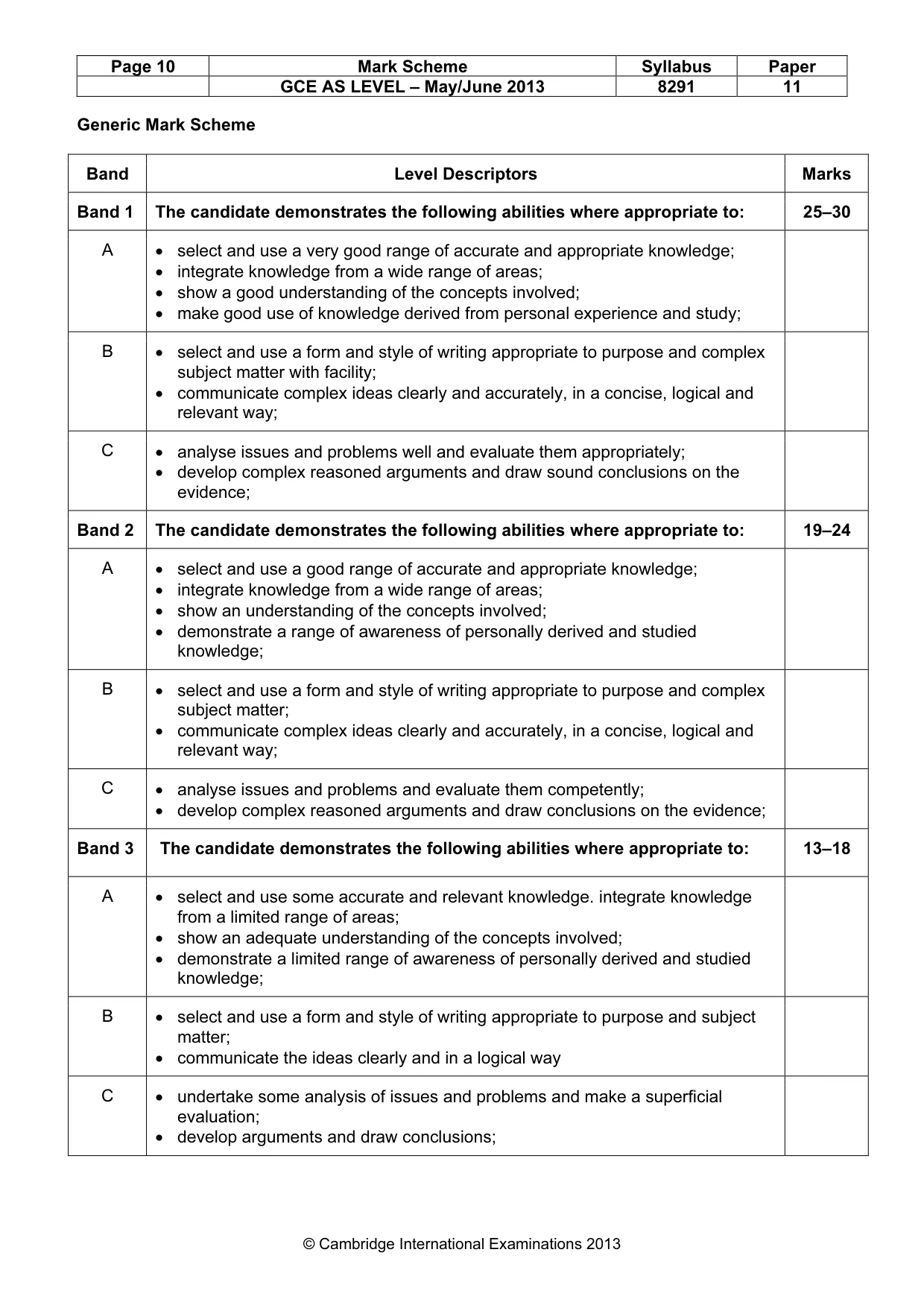 Mark scheme, page 10 of 11