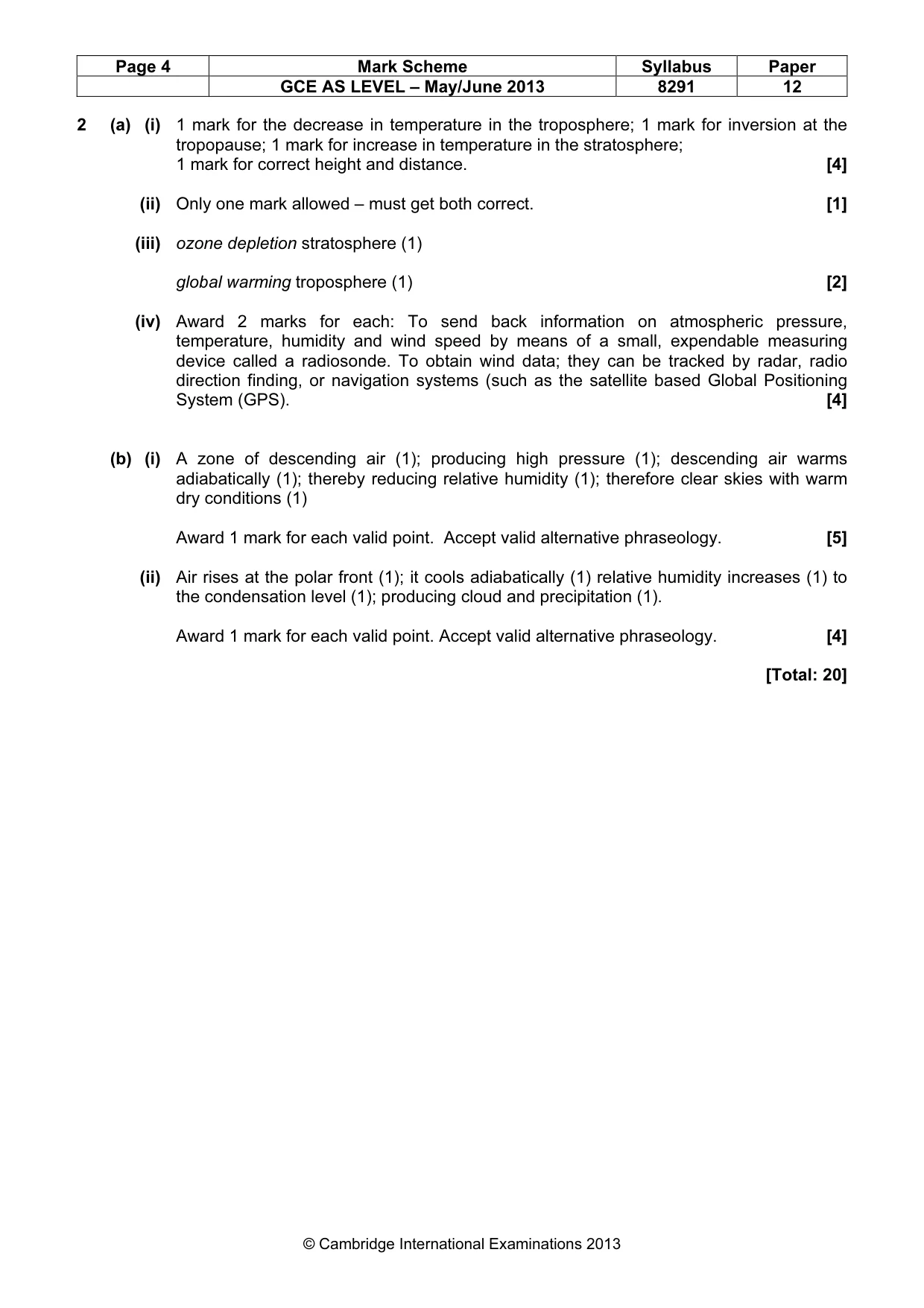 Mark scheme, page 4 of 10
