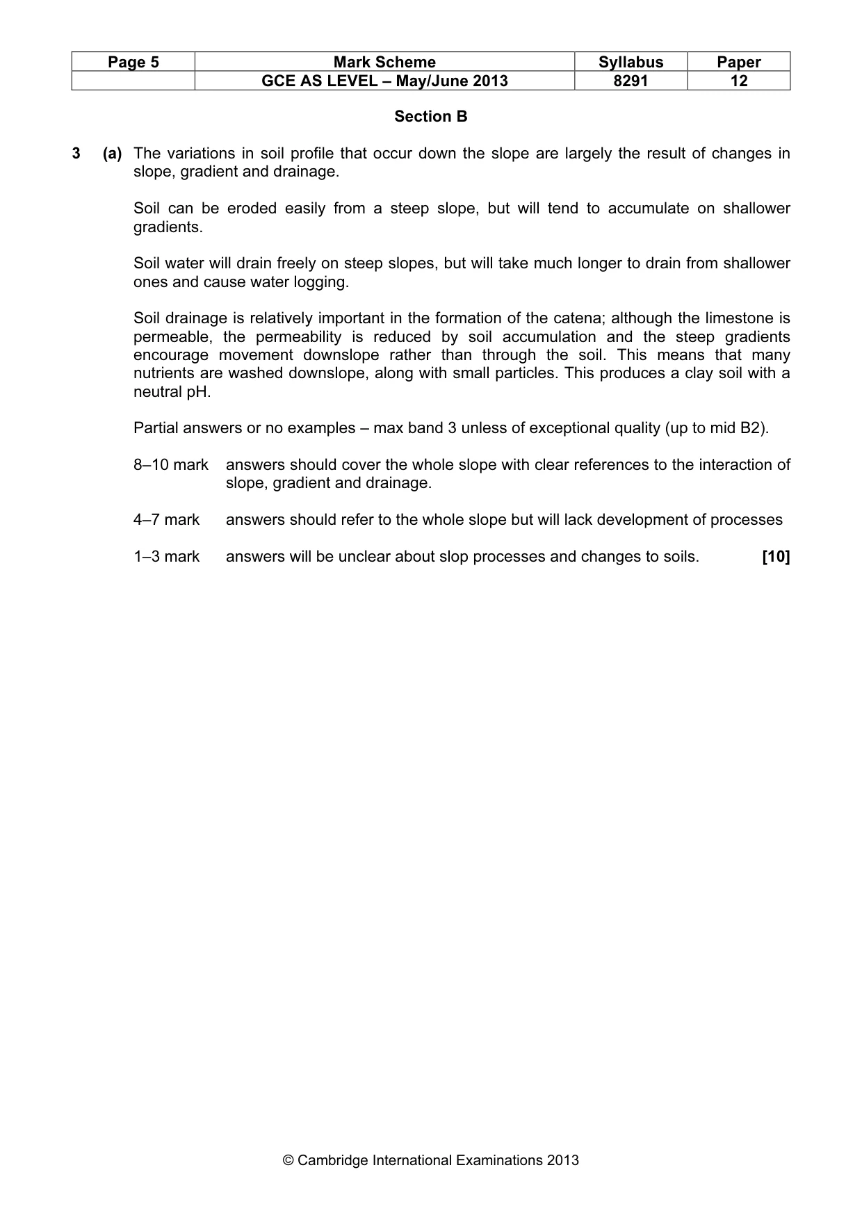 Mark scheme, page 5 of 10