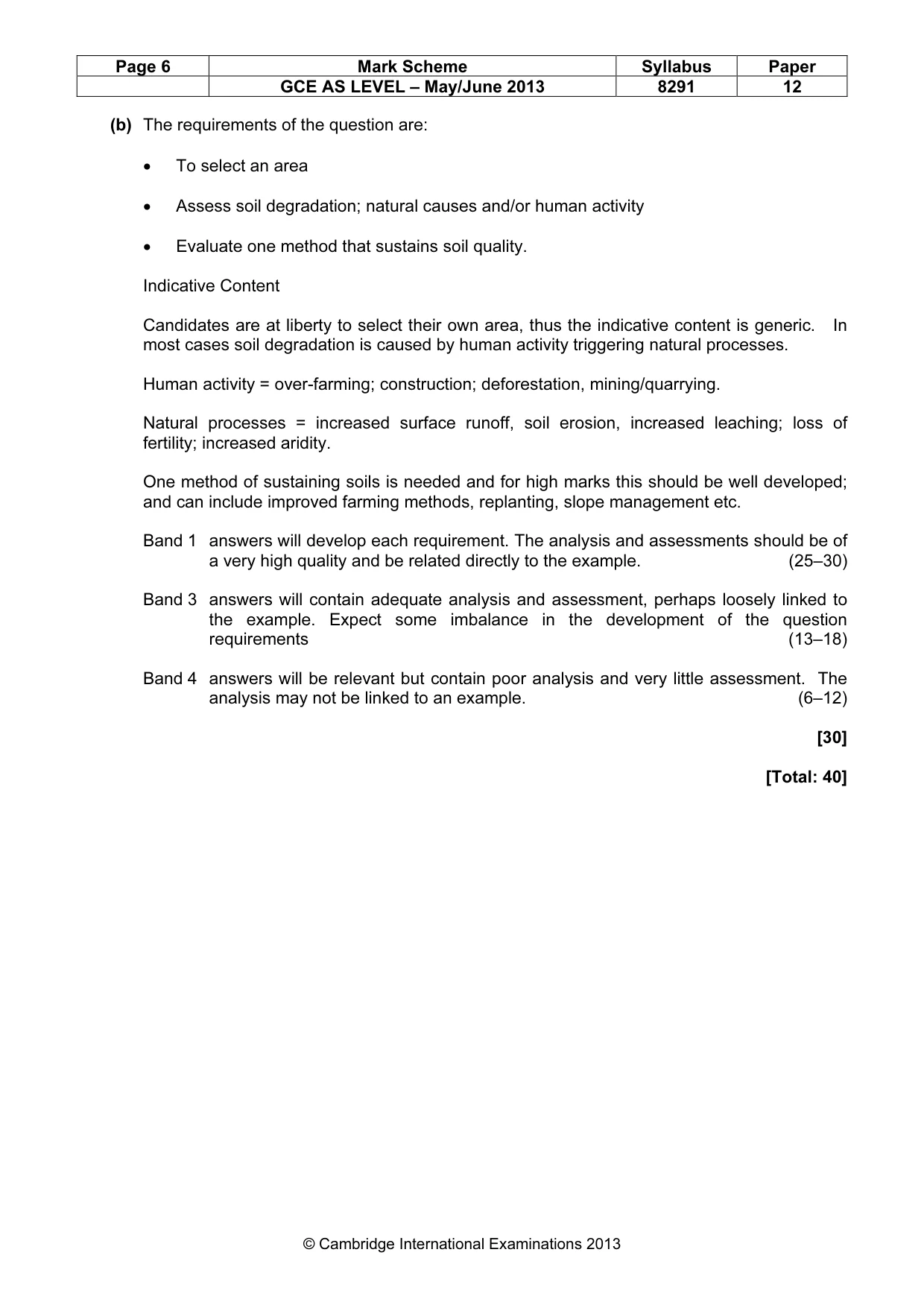 Mark scheme, page 6 of 10