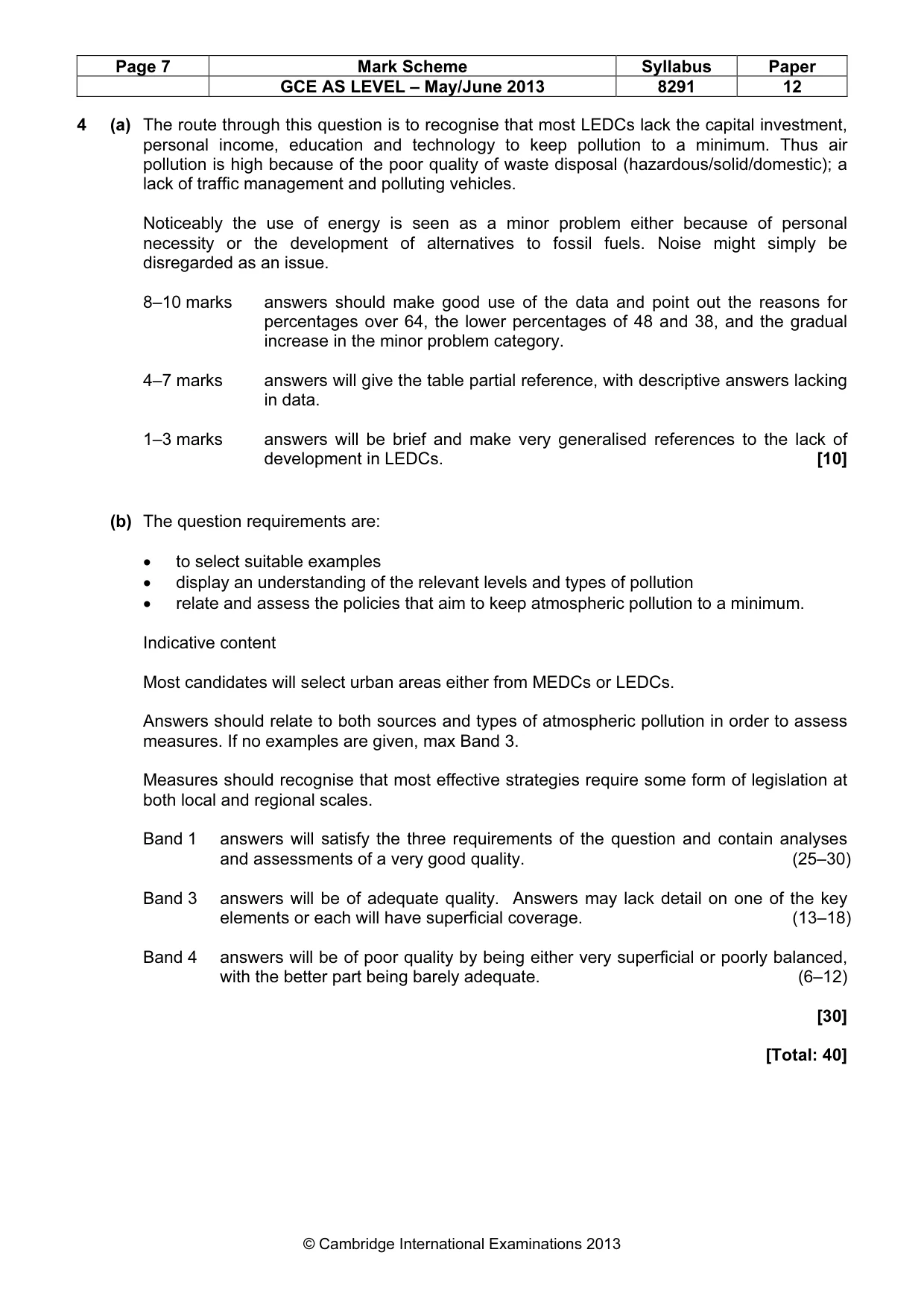 Mark scheme, page 7 of 10
